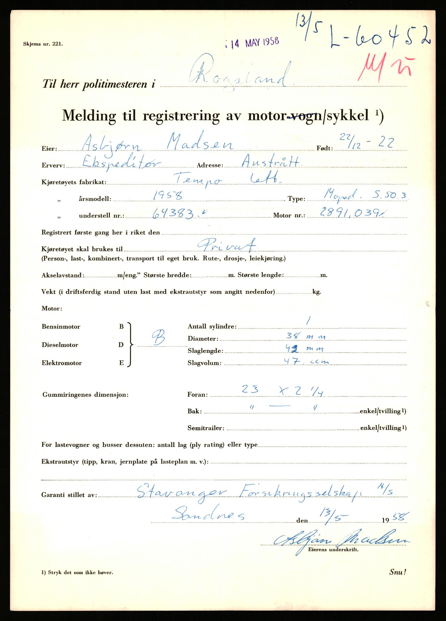 Stavanger trafikkstasjon, AV/SAST-A-101942/0/F/L0059: L-60000 - L-60699, 1930-1971, p. 1325