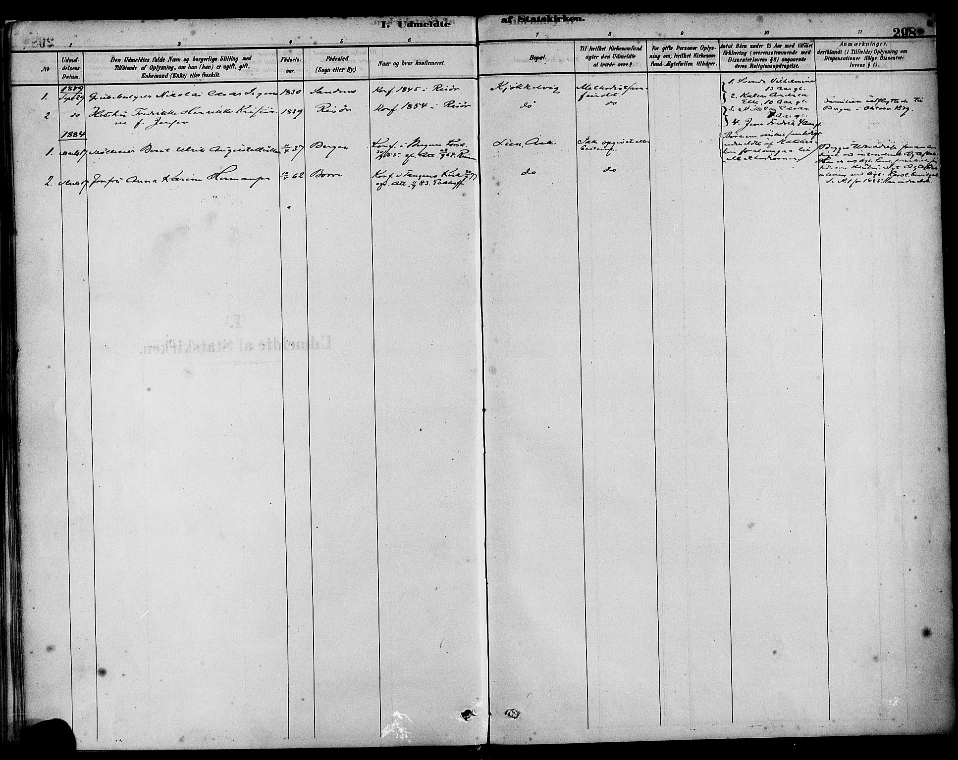 Askøy Sokneprestembete, SAB/A-74101/H/Ha/Haa/Haab/L0001: Parish register (official) no. B 1, 1878-1889, p. 298