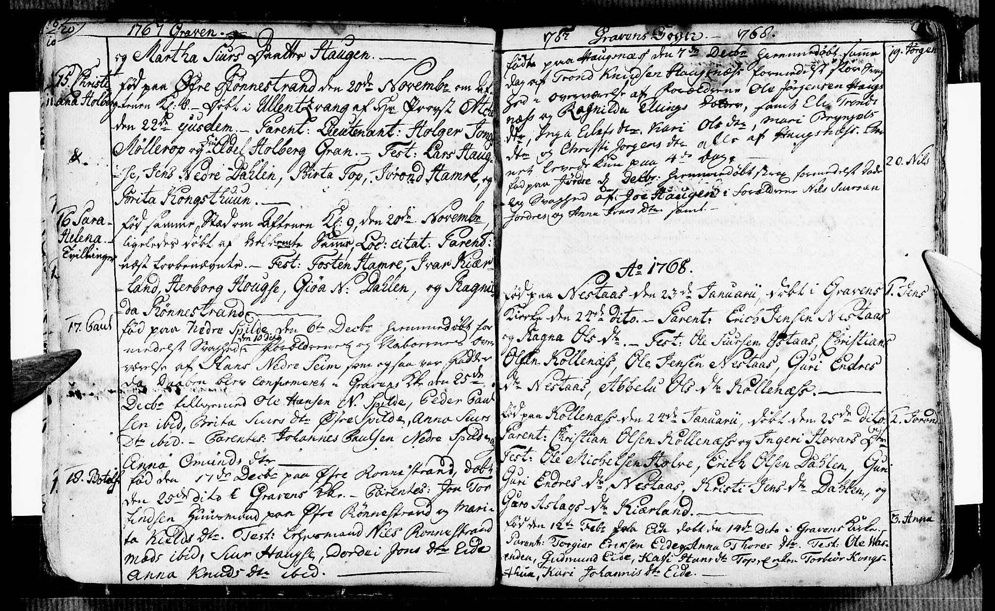 Ulvik sokneprestembete, SAB/A-78801/H/Haa: Parish register (official) no. A 7, 1761-1792, p. 20-21