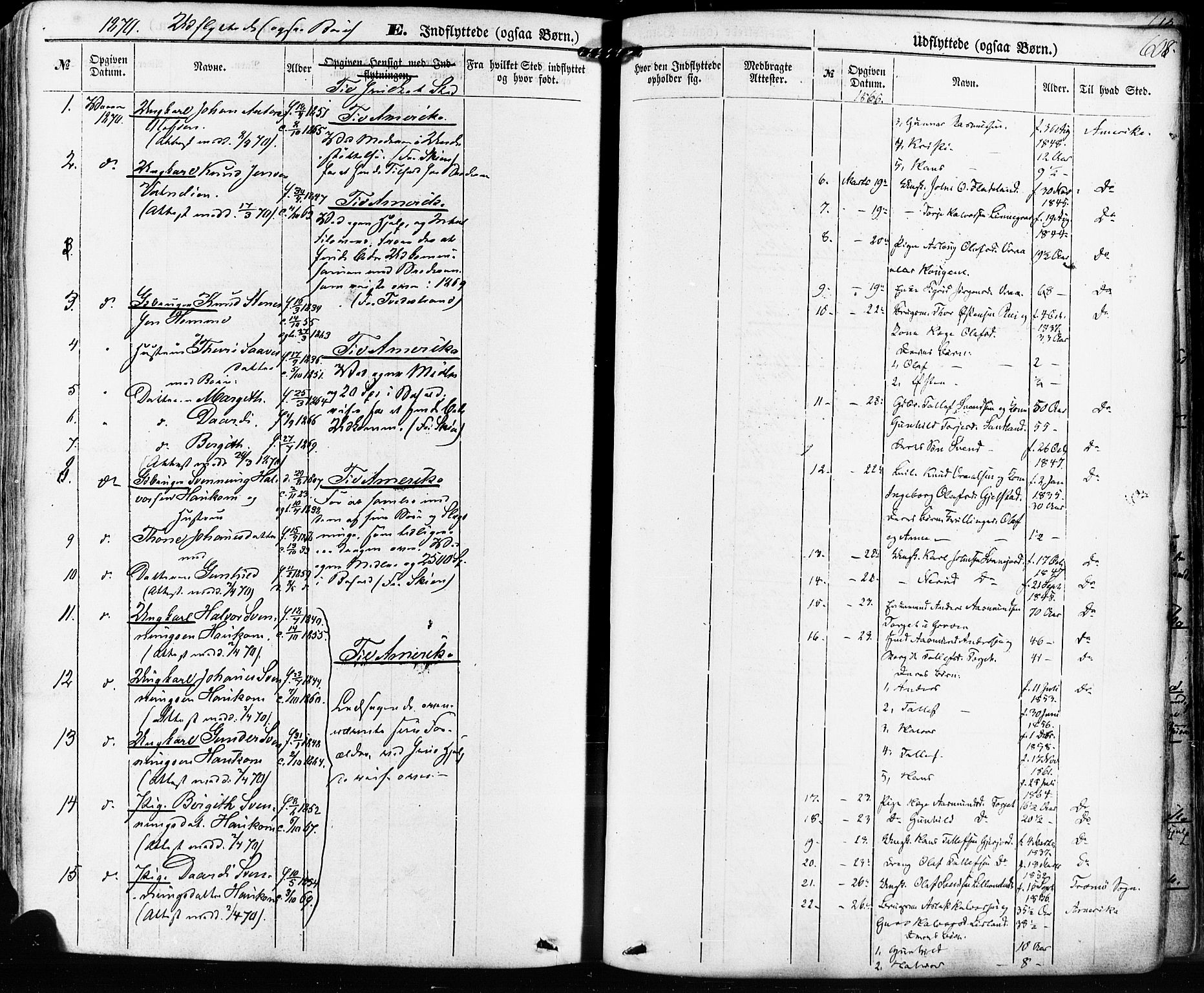Kviteseid kirkebøker, SAKO/A-276/F/Fa/L0007: Parish register (official) no. I 7, 1859-1881, p. 608