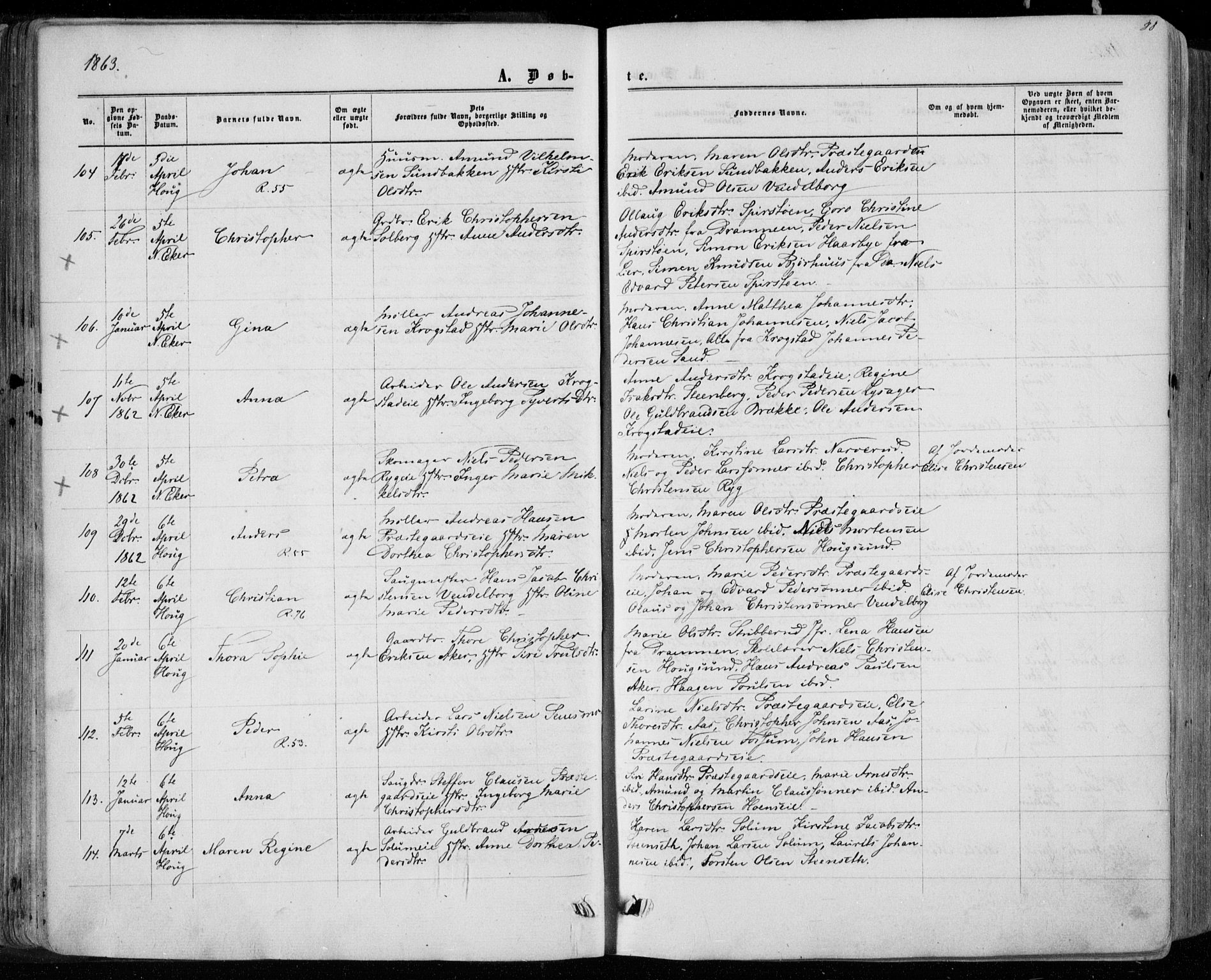 Eiker kirkebøker, SAKO/A-4/F/Fa/L0016: Parish register (official) no. I 16, 1860-1868, p. 88