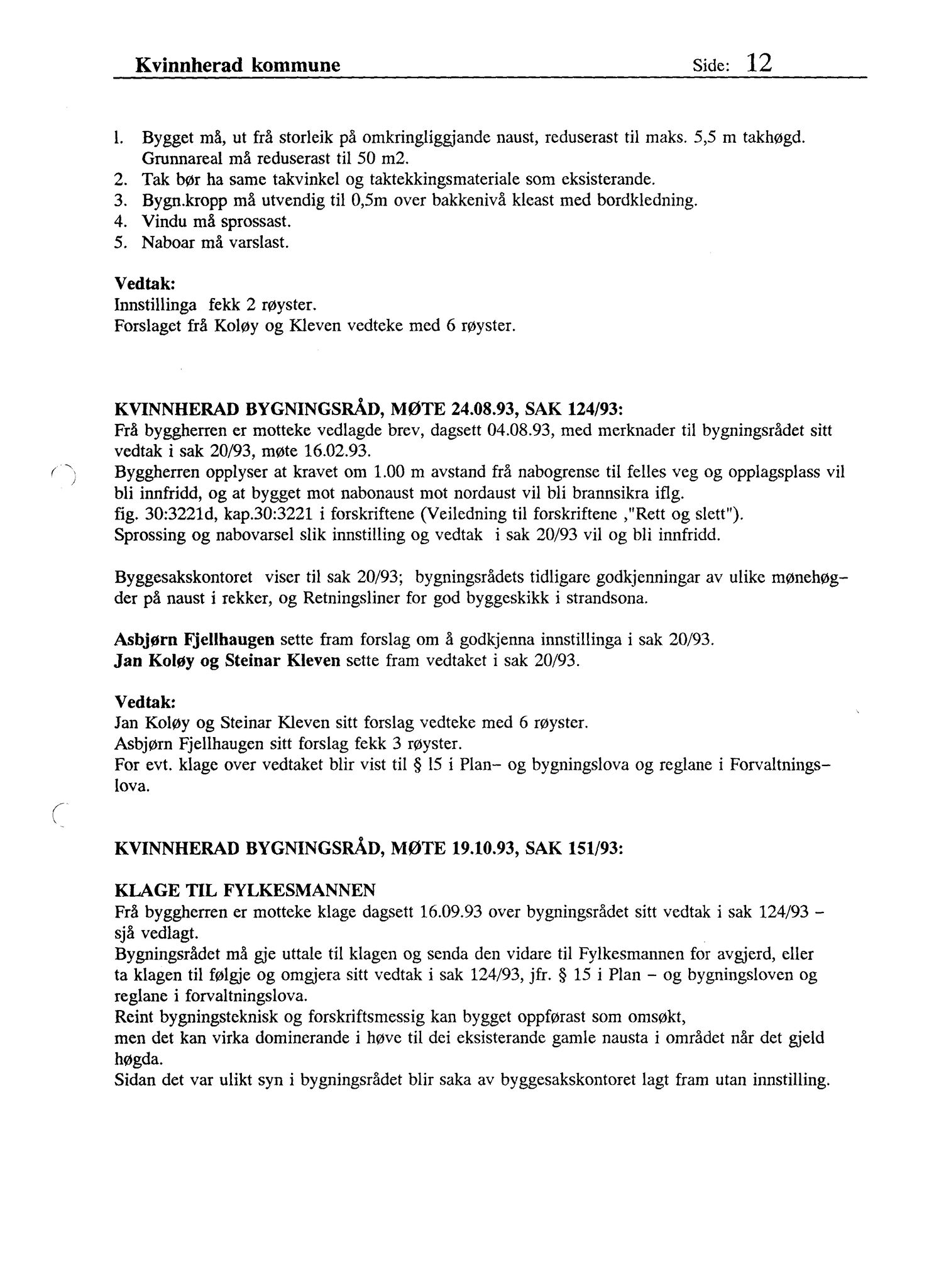 Kvinnherad kommune. Bygningsrådet , IKAH/1224-511/A/Aa/L0090: Møtebok for Kvinnherad bygningsråd, 1995