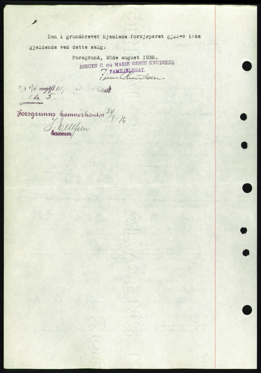 Gjerpen sorenskriveri, SAKO/A-216/G/Ga/Gae/L0067: Mortgage book no. A-66 - A-68, 1936-1937, Diary no: : 1892/1936
