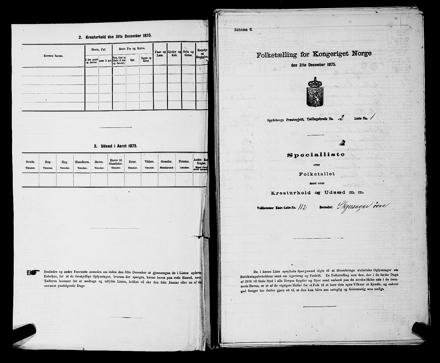 RA, 1875 census for 0123P Spydeberg, 1875, p. 255