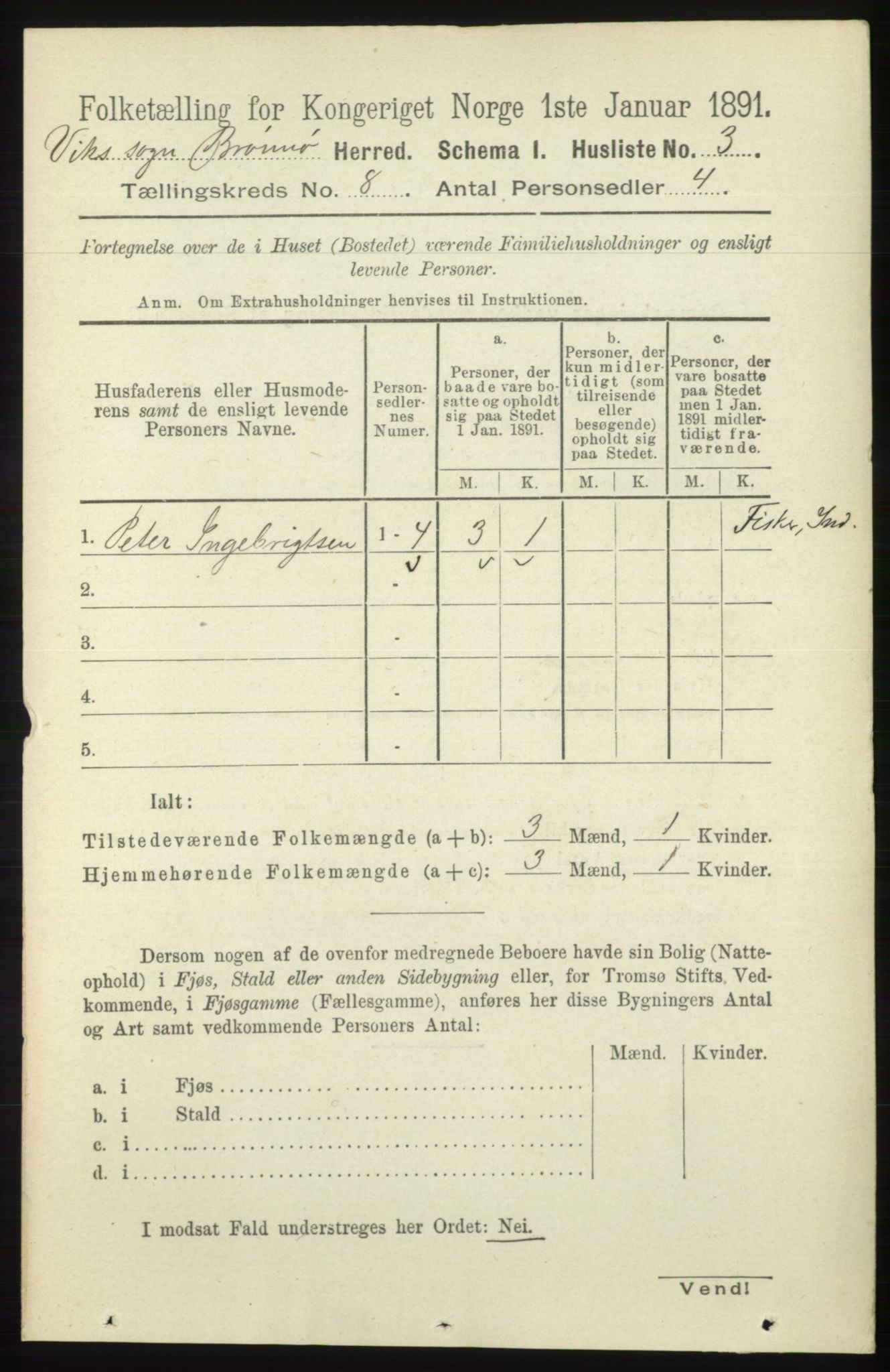 RA, 1891 census for 1814 Brønnøy, 1891, p. 4267