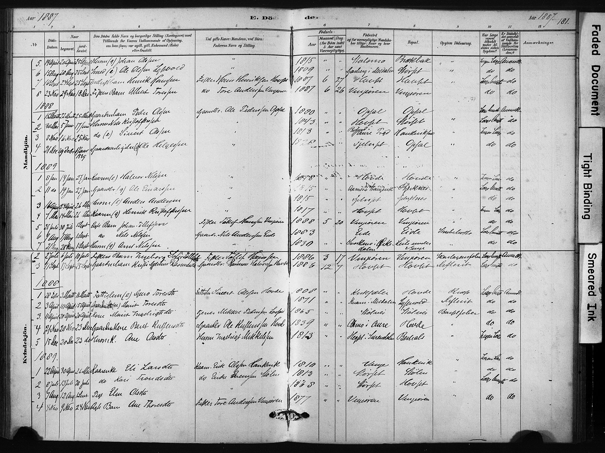 Ministerialprotokoller, klokkerbøker og fødselsregistre - Sør-Trøndelag, SAT/A-1456/631/L0512: Parish register (official) no. 631A01, 1879-1912, p. 181