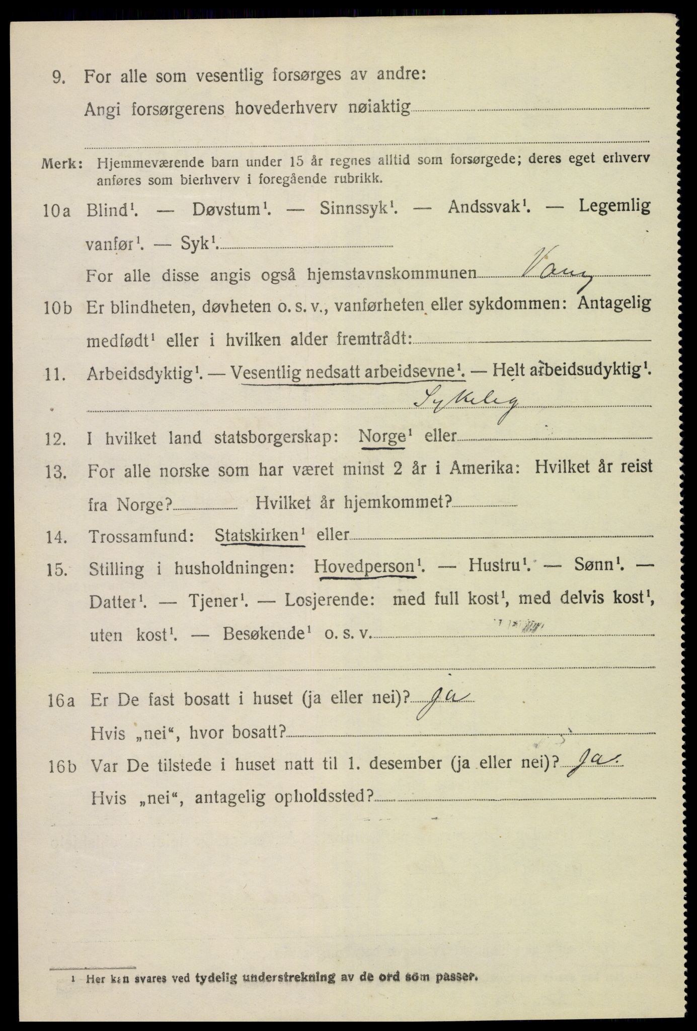 SAH, 1920 census for Vang (Hedmark), 1920, p. 17458