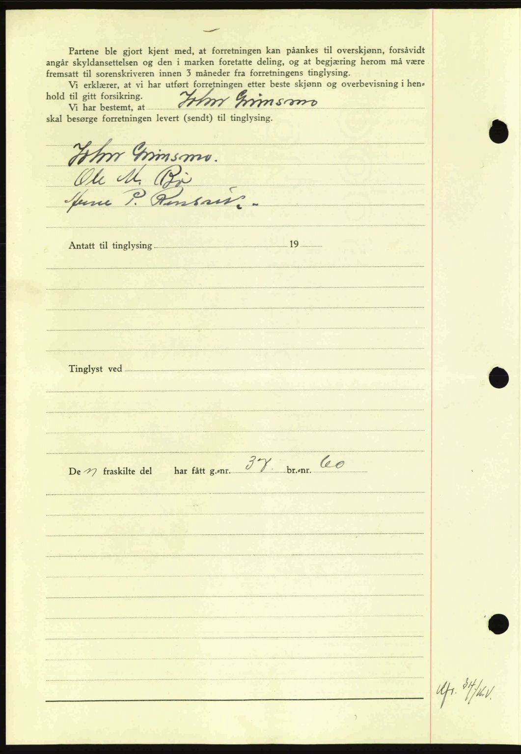 Nordmøre sorenskriveri, SAT/A-4132/1/2/2Ca: Mortgage book no. A89, 1940-1941, Diary no: : 2256/1940