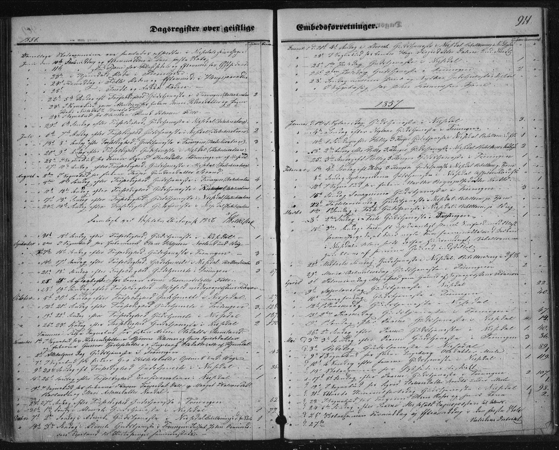 Nissedal kirkebøker, AV/SAKO-A-288/F/Fa/L0003: Parish register (official) no. I 3, 1846-1870, p. 910-911