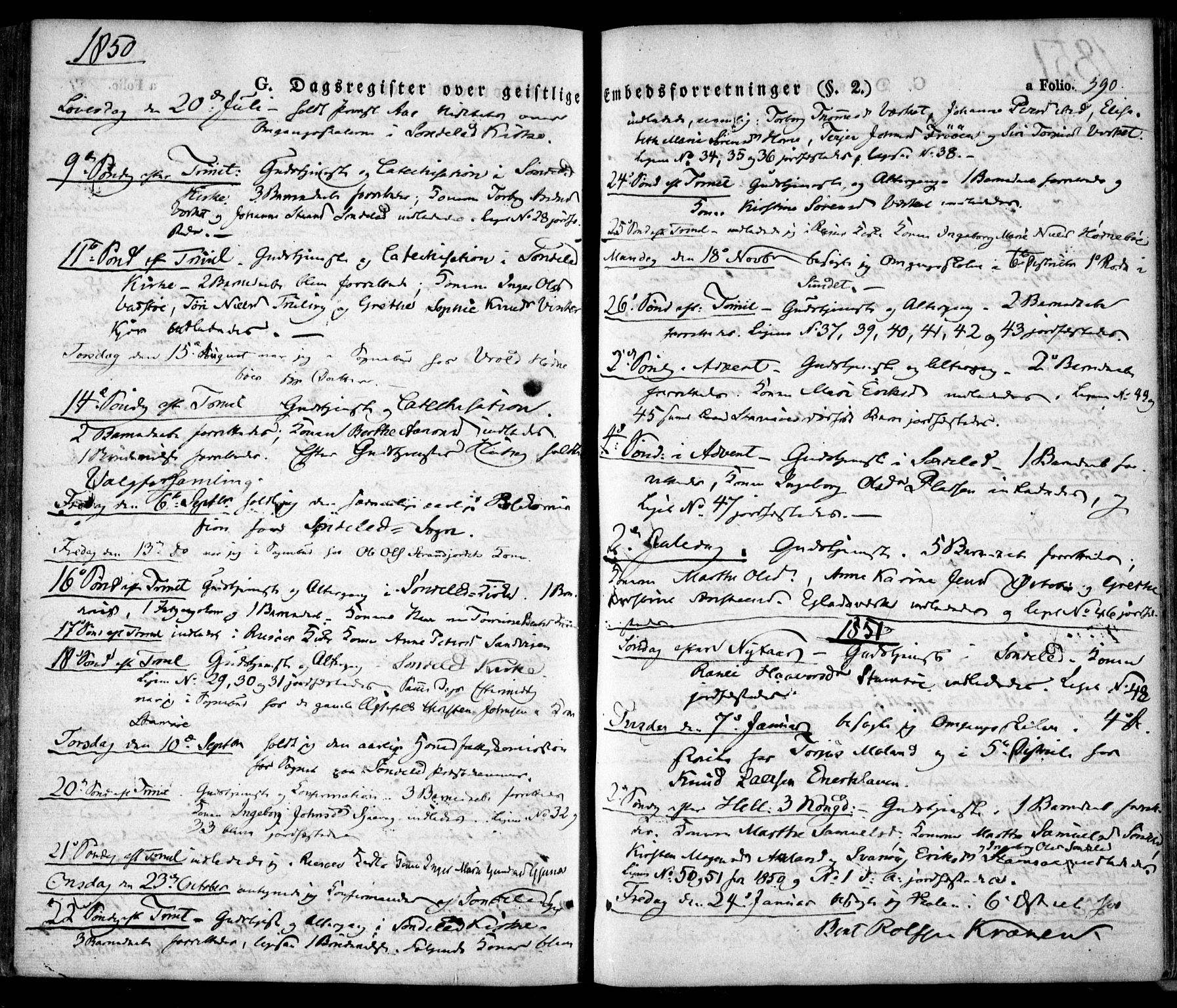 Søndeled sokneprestkontor, SAK/1111-0038/F/Fa/L0002: Parish register (official) no. A 2, 1839-1860, p. 590