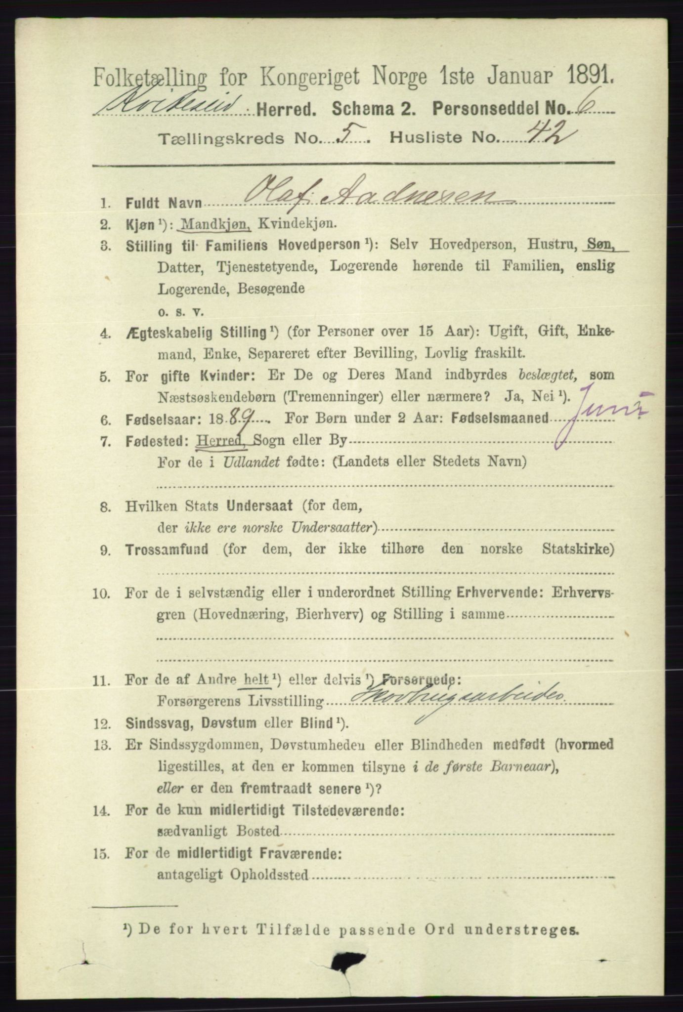 RA, 1891 census for 0829 Kviteseid, 1891, p. 1128