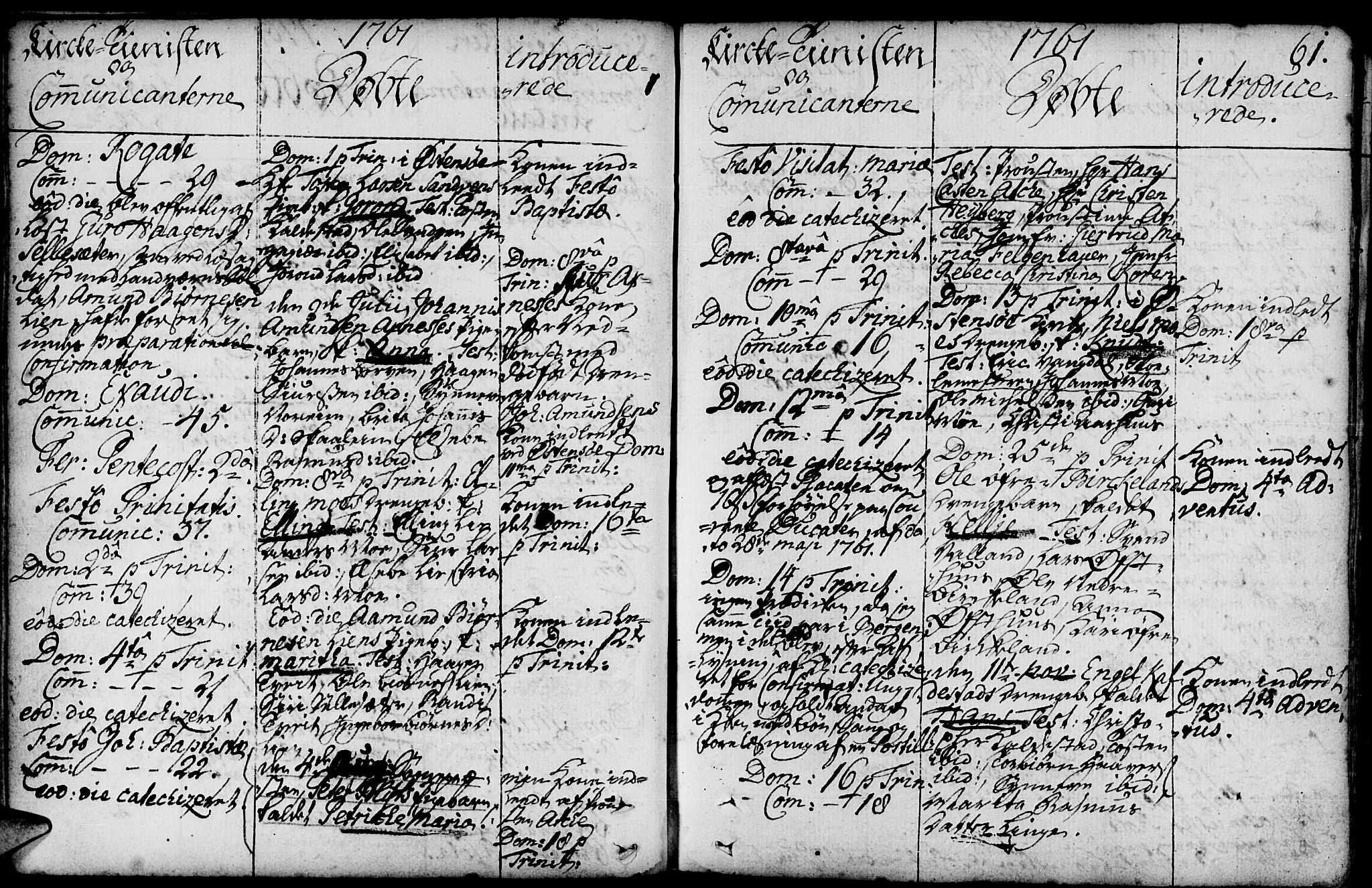 Kvam sokneprestembete, AV/SAB-A-76201/H/Haa: Parish register (official) no. A 3, 1743-1795, p. 61