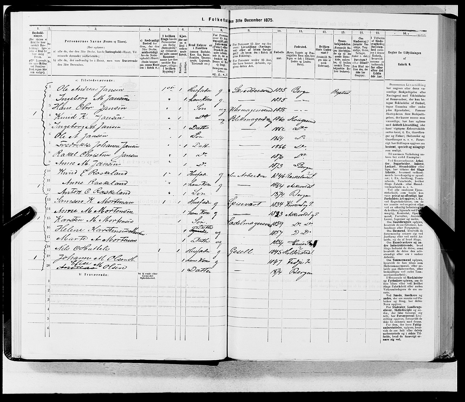 SAB, 1875 census for 1301 Bergen, 1875, p. 60