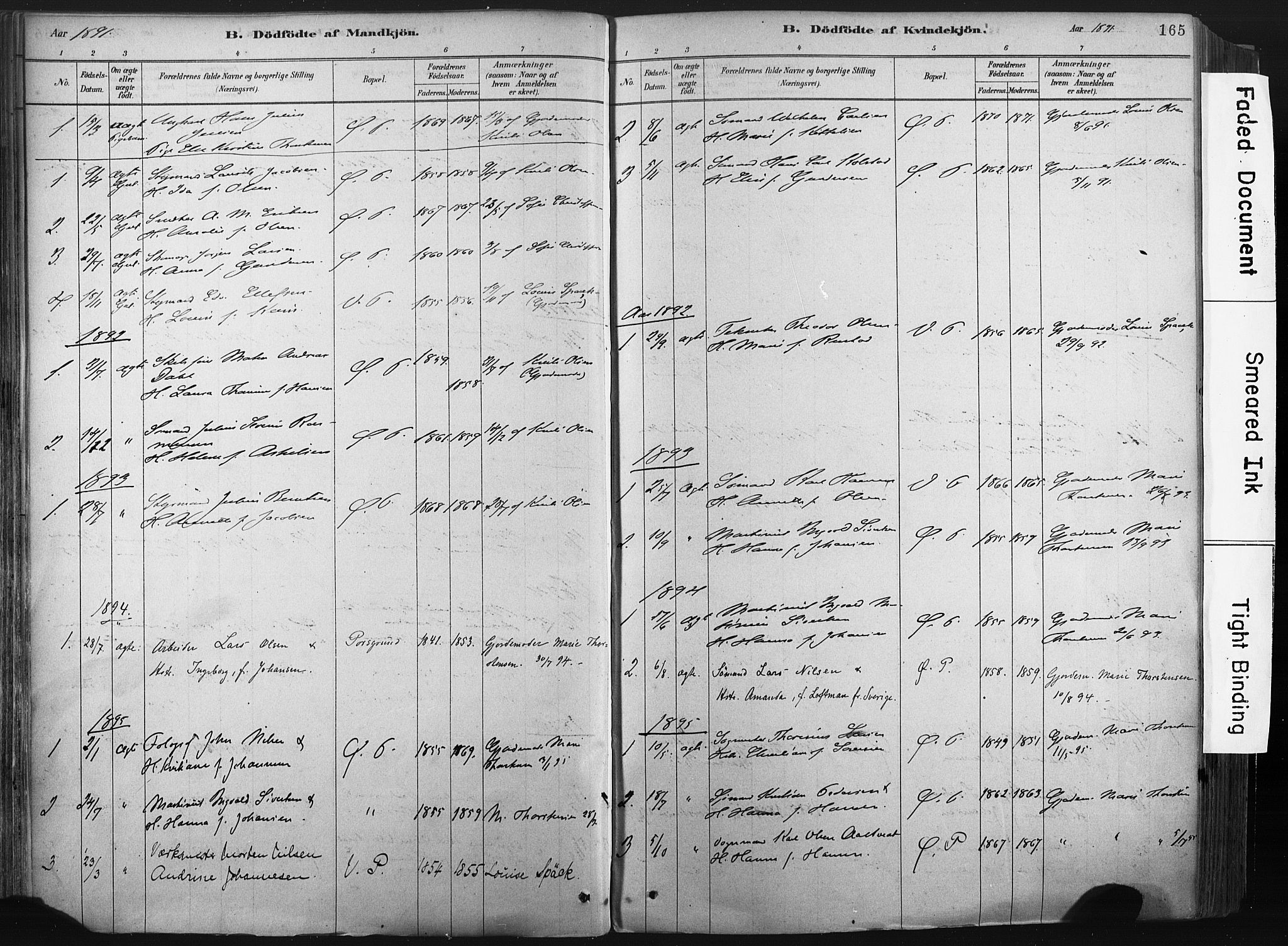 Porsgrunn kirkebøker , AV/SAKO-A-104/F/Fa/L0008: Parish register (official) no. 8, 1878-1895, p. 165