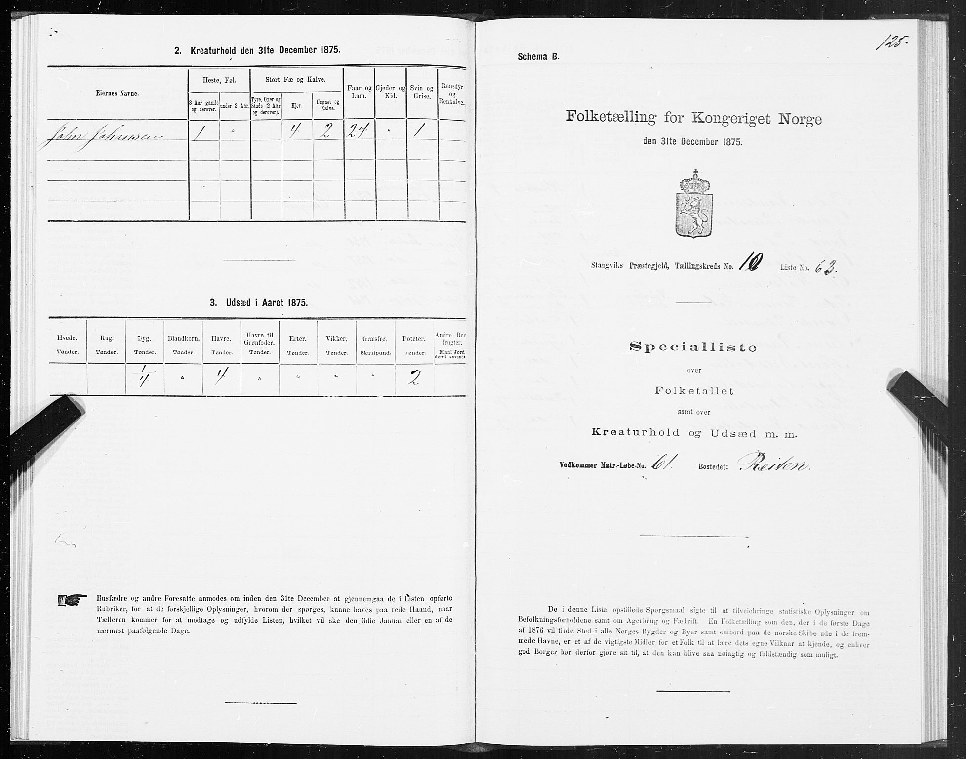 SAT, 1875 census for 1564P Stangvik, 1875, p. 5125