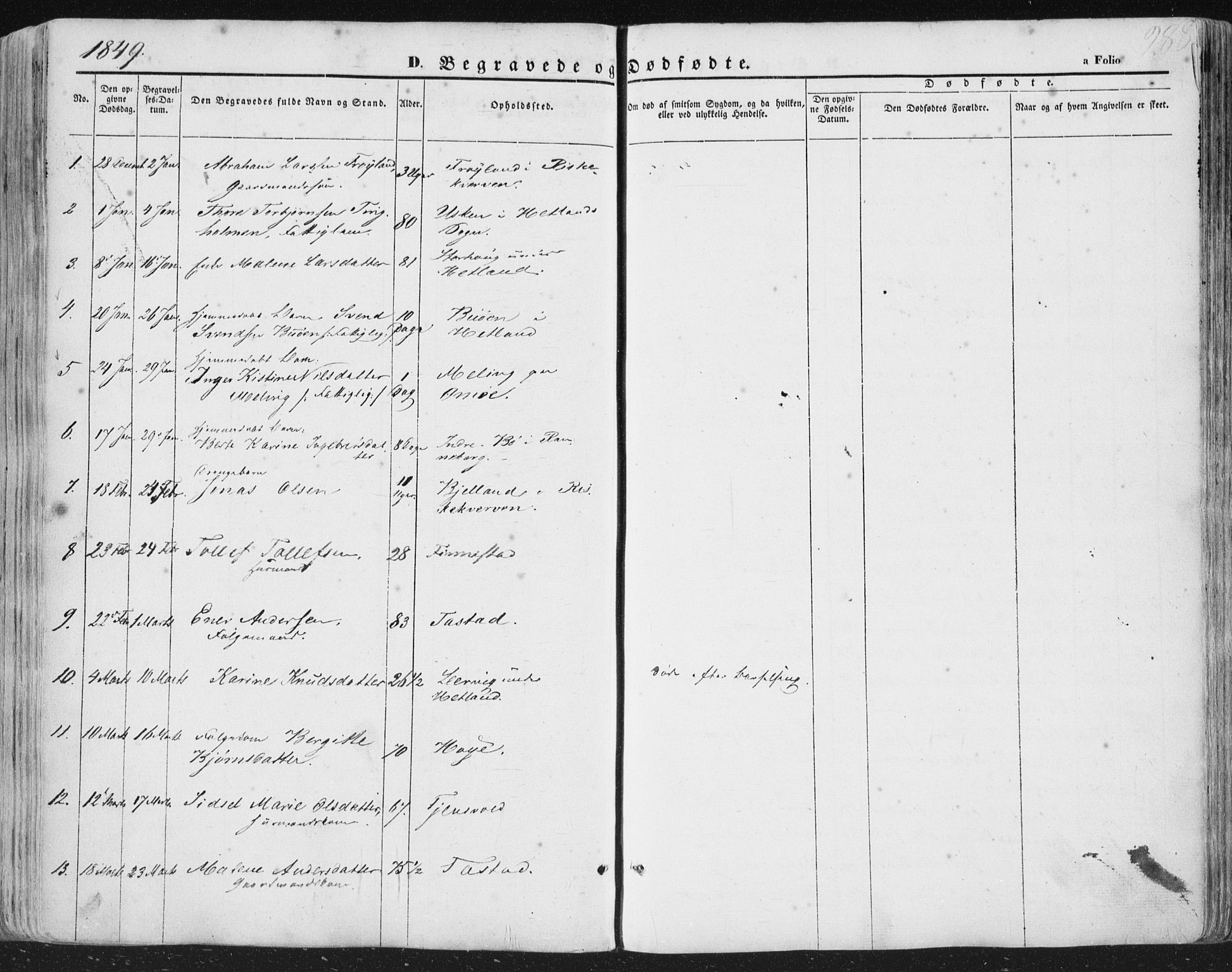 Hetland sokneprestkontor, AV/SAST-A-101826/30/30BA/L0002: Parish register (official) no. A 2, 1849-1869, p. 288