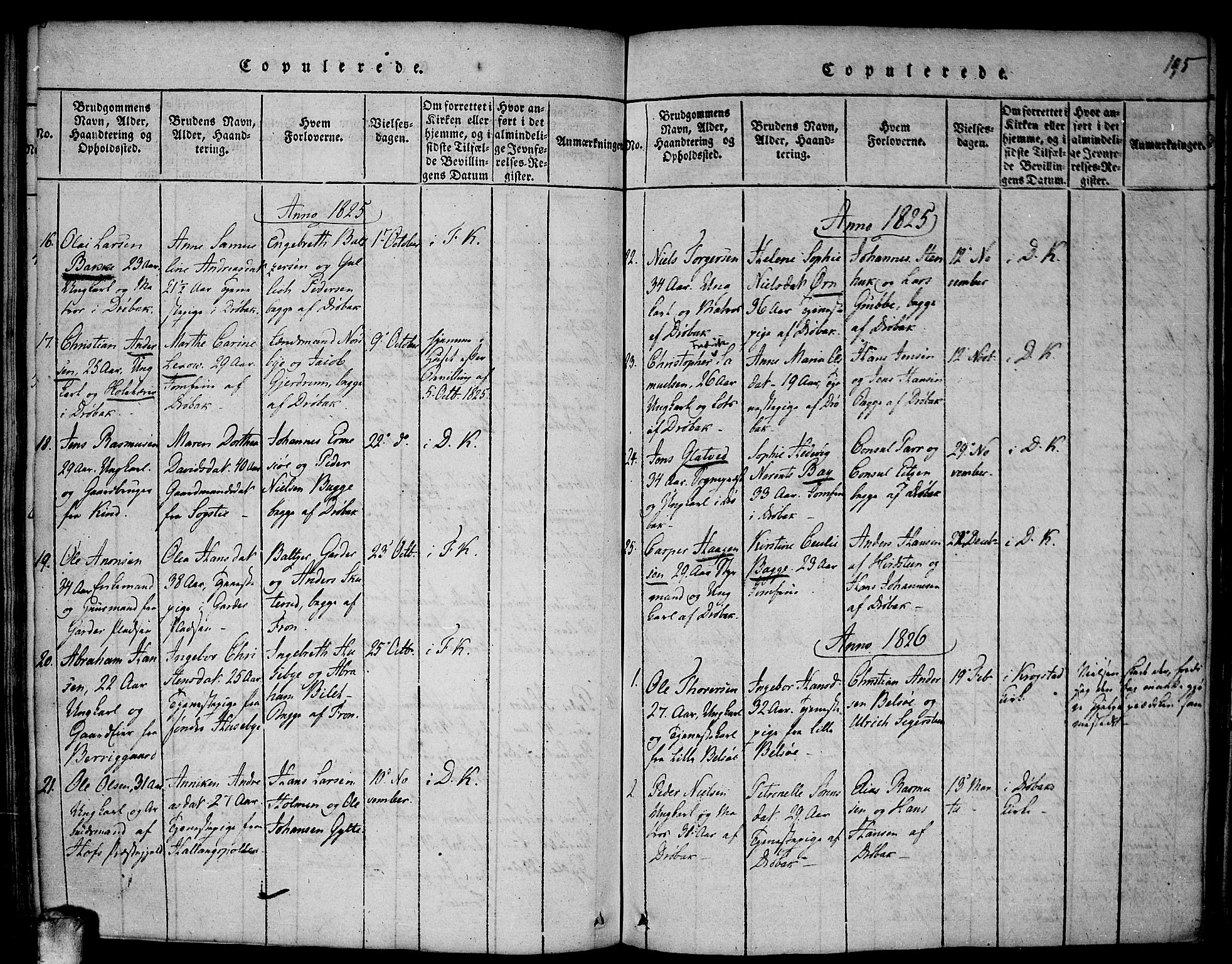 Drøbak prestekontor Kirkebøker, SAO/A-10142a/F/Fa/L0001: Parish register (official) no. I 1, 1816-1842, p. 195