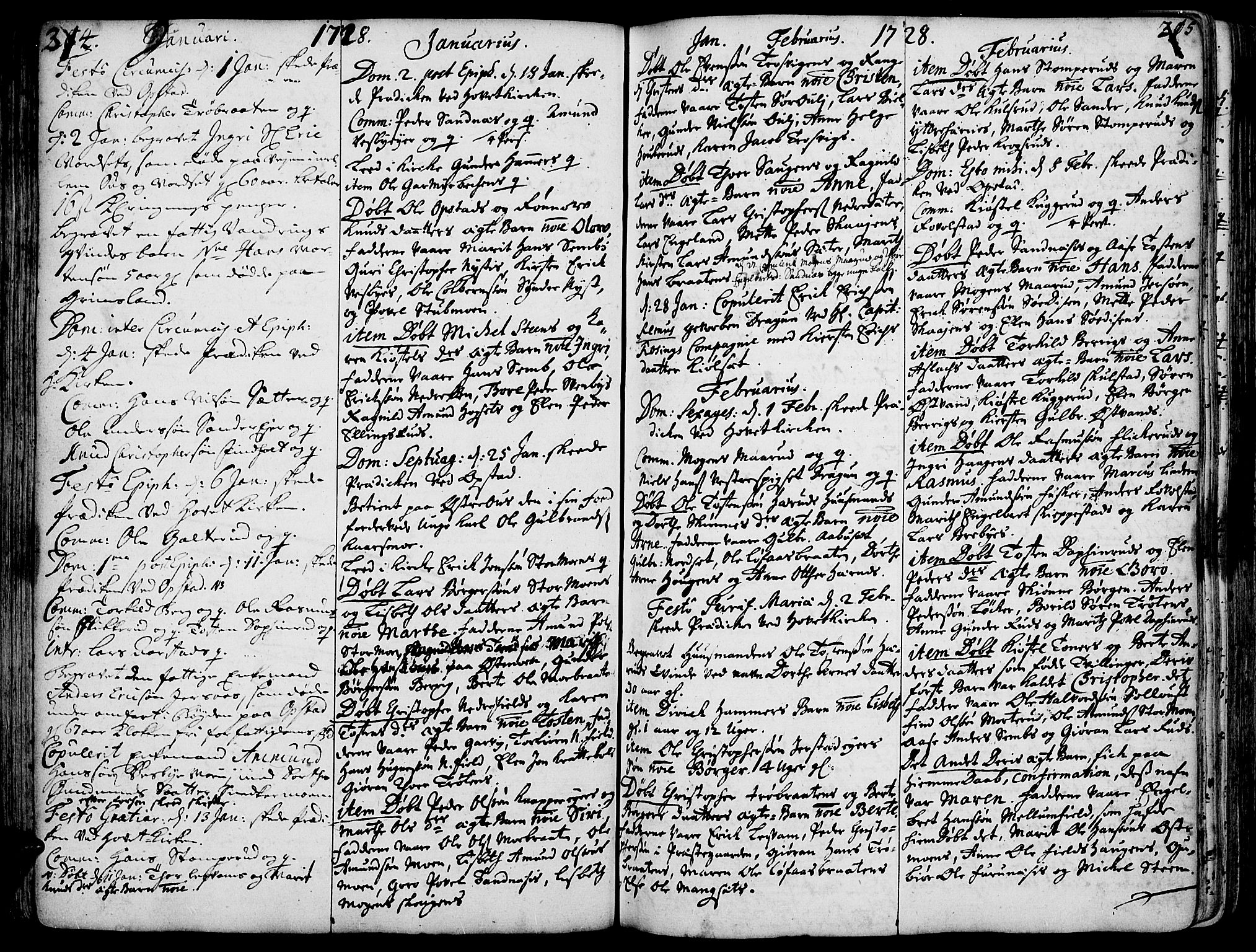 Strøm-Odalen prestekontor, AV/SAH-PREST-028/H/Ha/Haa/L0002: Parish register (official) no. 2, 1716-1740, p. 314-315