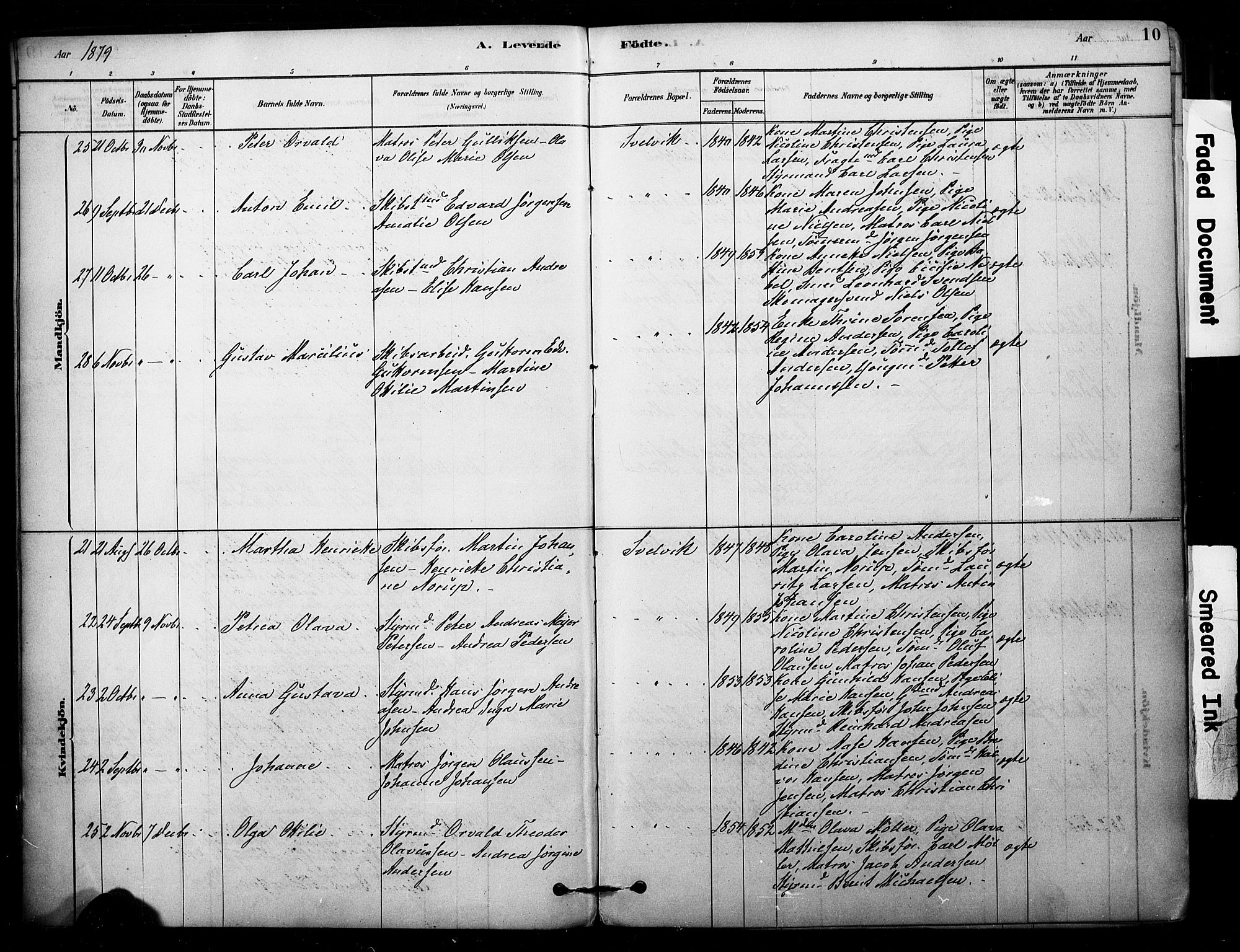 Strømm kirkebøker, AV/SAKO-A-322/F/Fb/L0001: Parish register (official) no. II 1, 1878-1899, p. 10