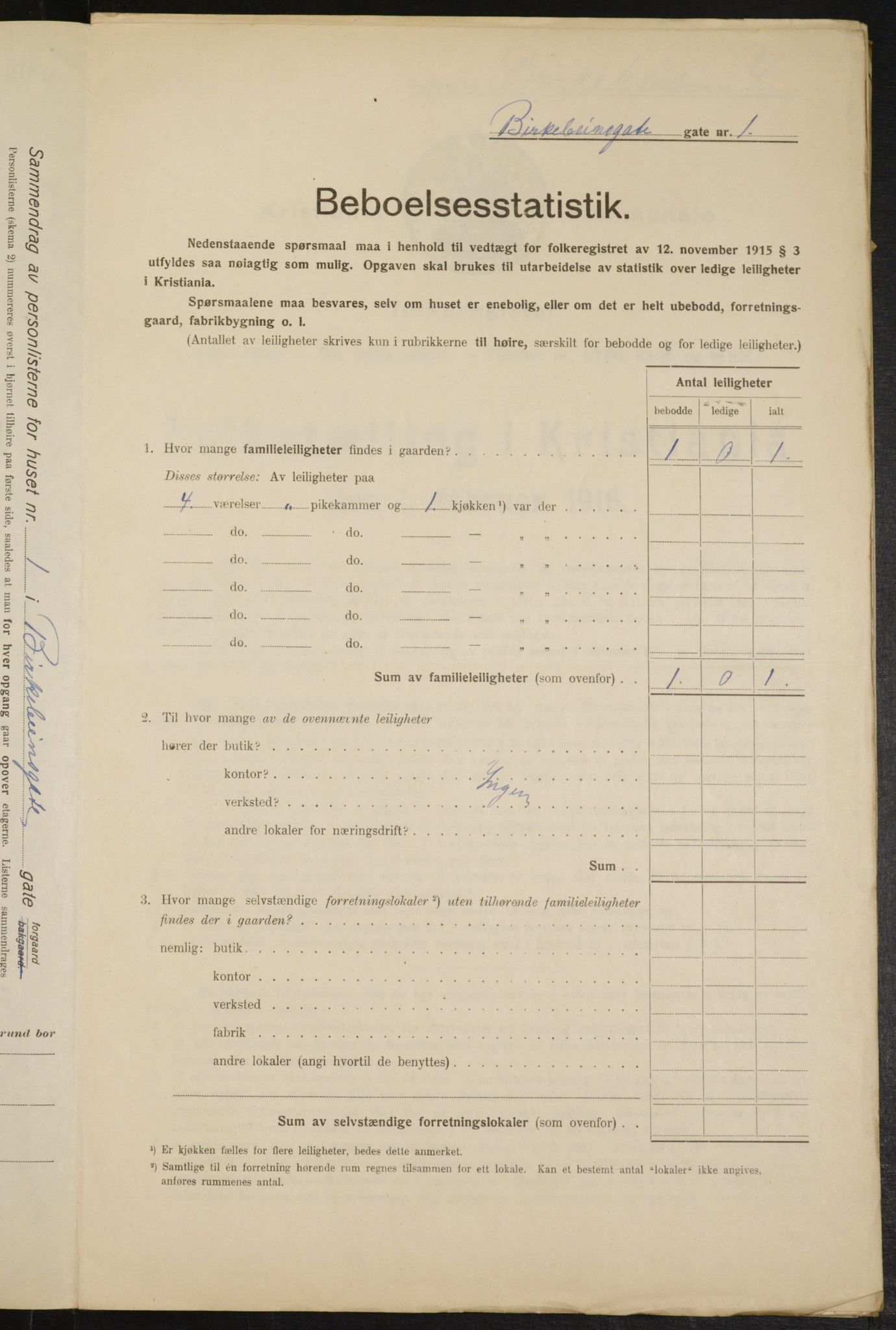 OBA, Municipal Census 1916 for Kristiania, 1916, p. 4984