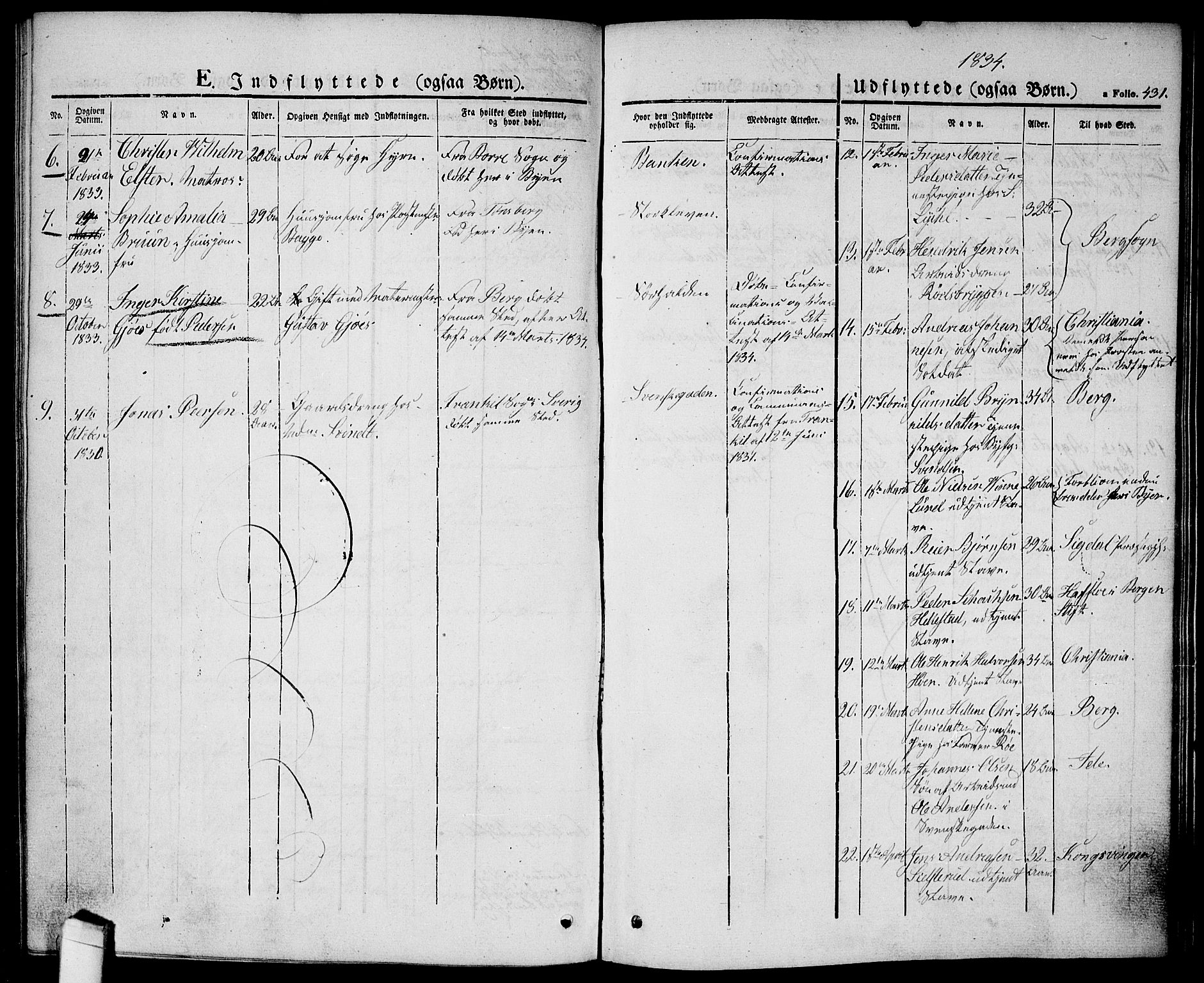 Halden prestekontor Kirkebøker, SAO/A-10909/G/Ga/L0003: Parish register (copy) no. 3, 1834-1844, p. 431