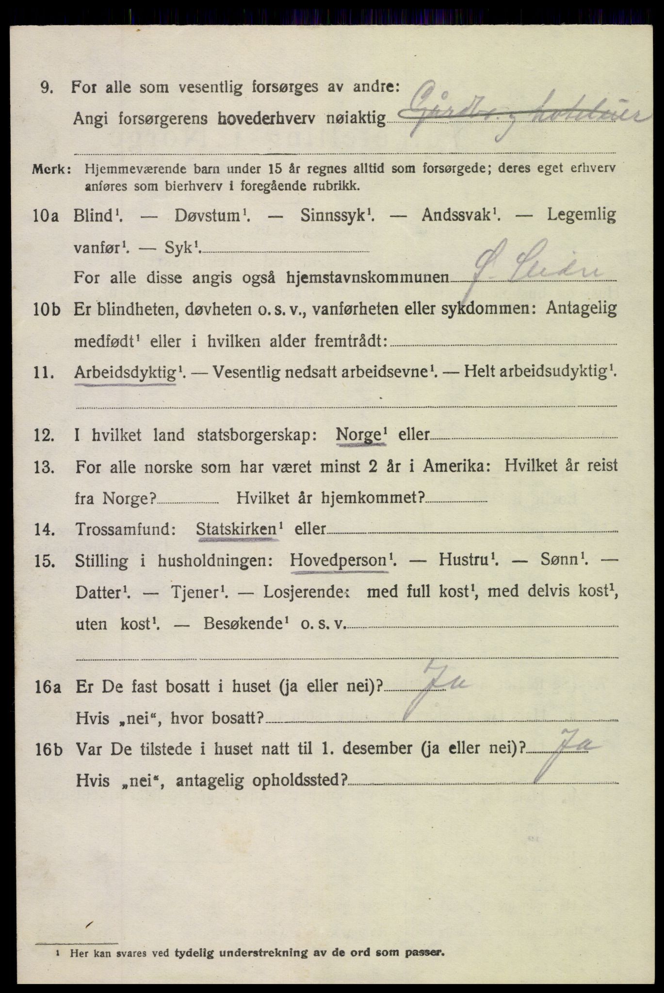 SAH, 1920 census for Øystre Slidre, 1920, p. 2434