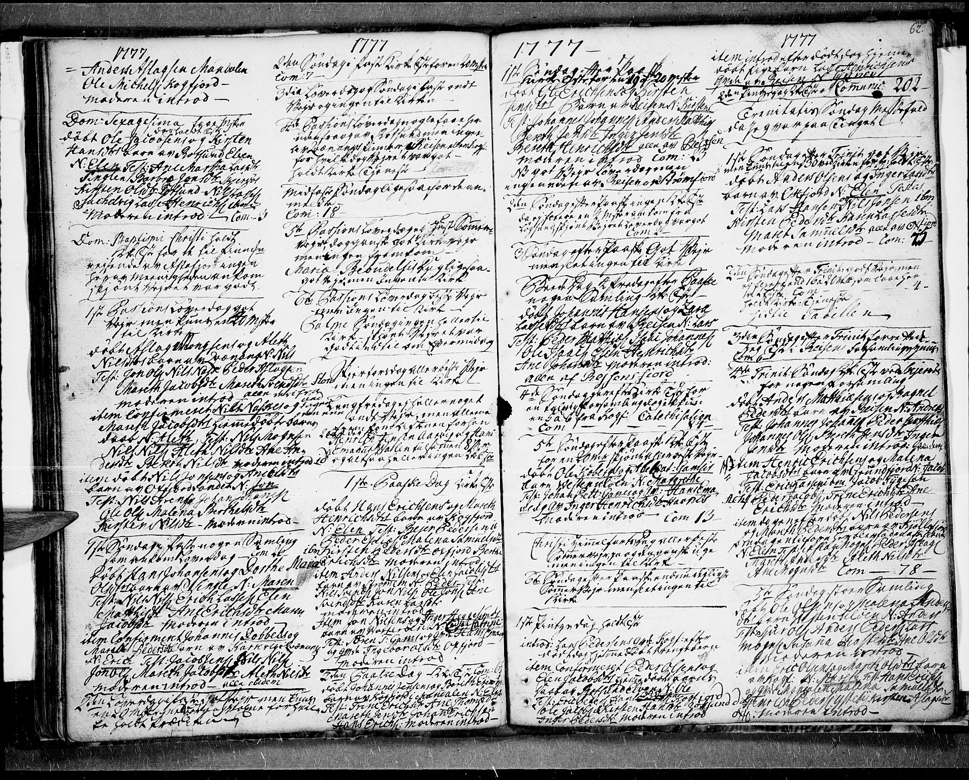 Skjervøy sokneprestkontor, SATØ/S-1300/H/Ha/Haa/L0001kirke: Parish register (official) no. 1, 1748-1780, p. 62