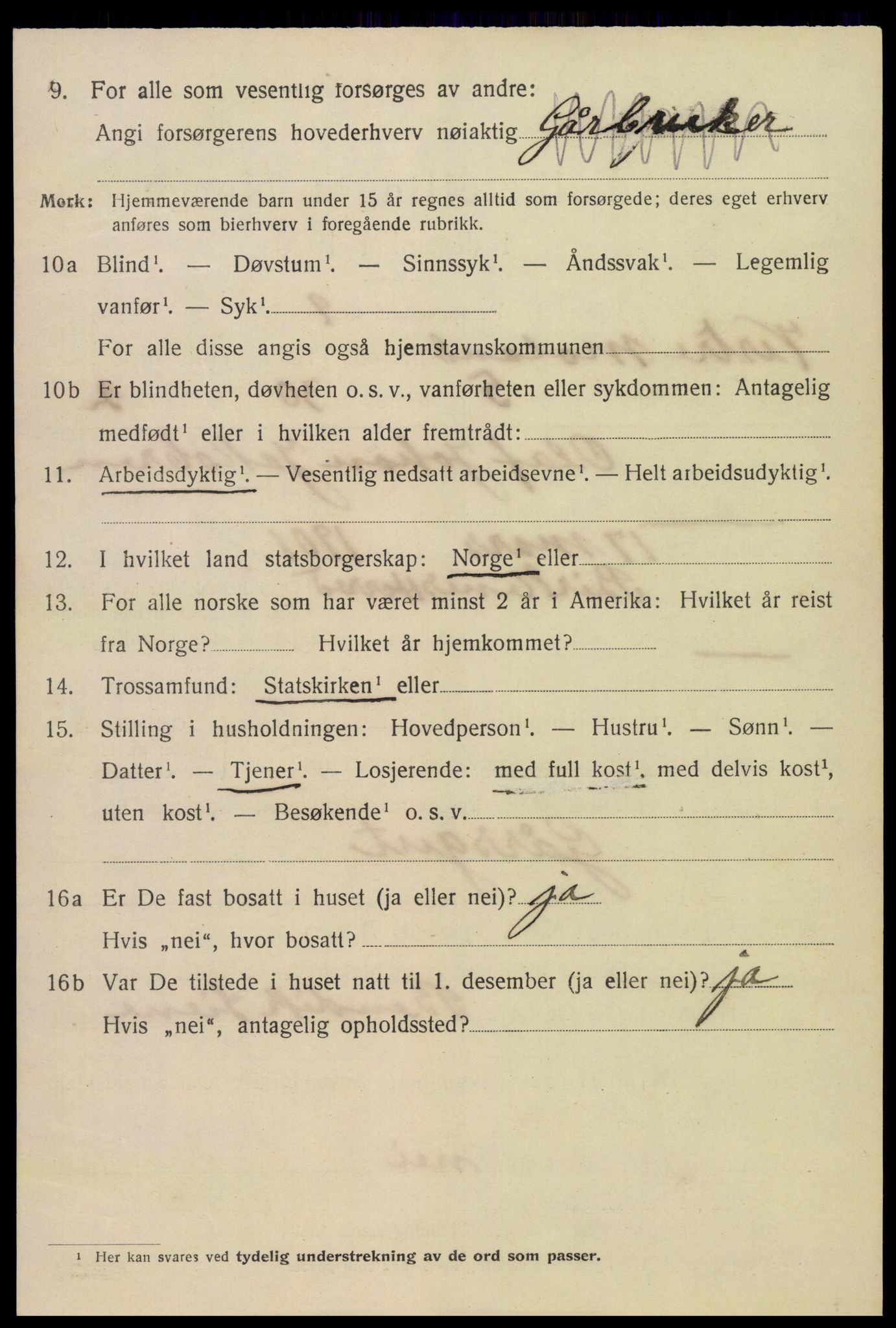 SAK, 1920 census for Vestre Moland, 1920, p. 4646