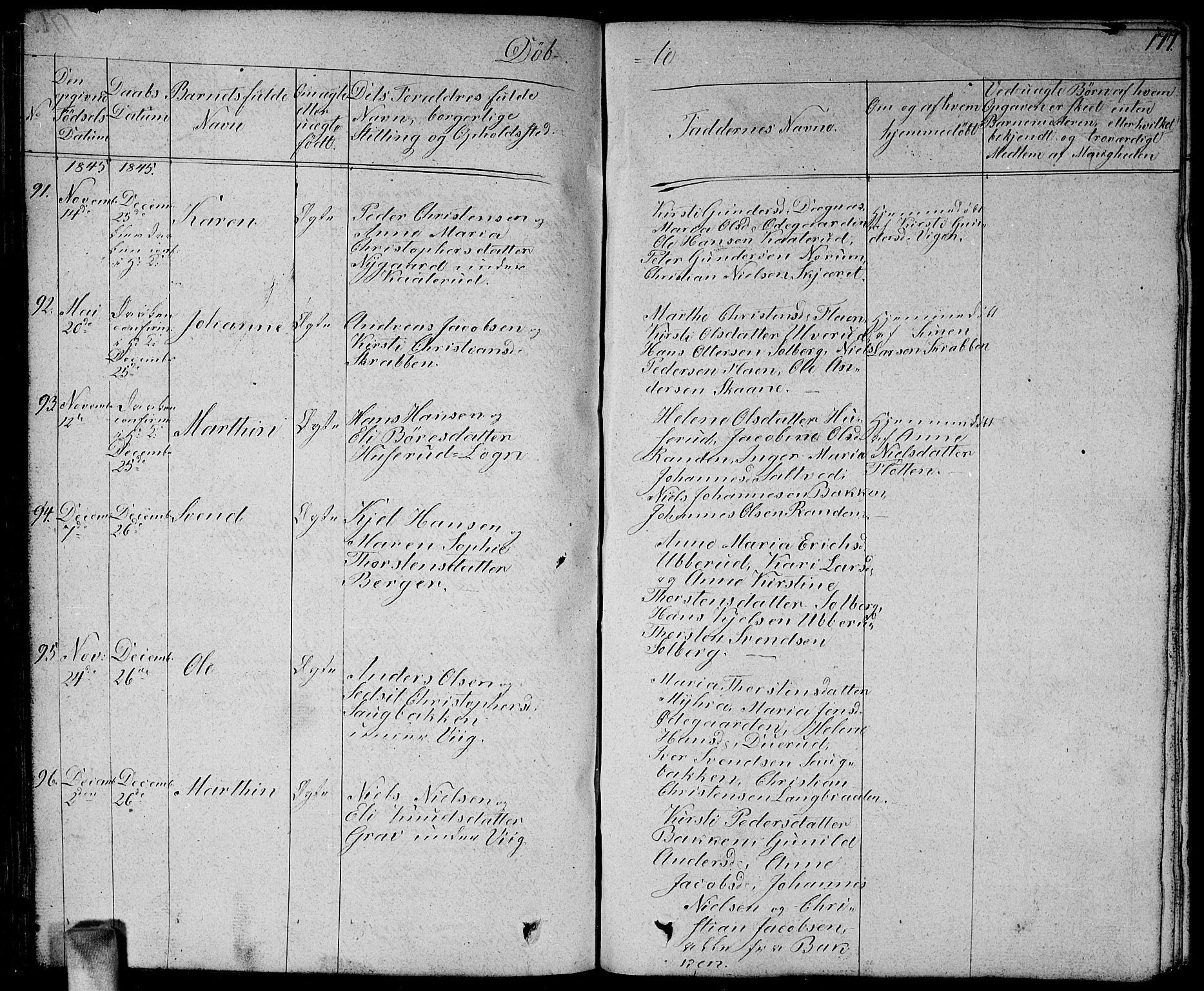 Enebakk prestekontor Kirkebøker, AV/SAO-A-10171c/G/Ga/L0003: Parish register (copy) no. I 3, 1833-1849, p. 177