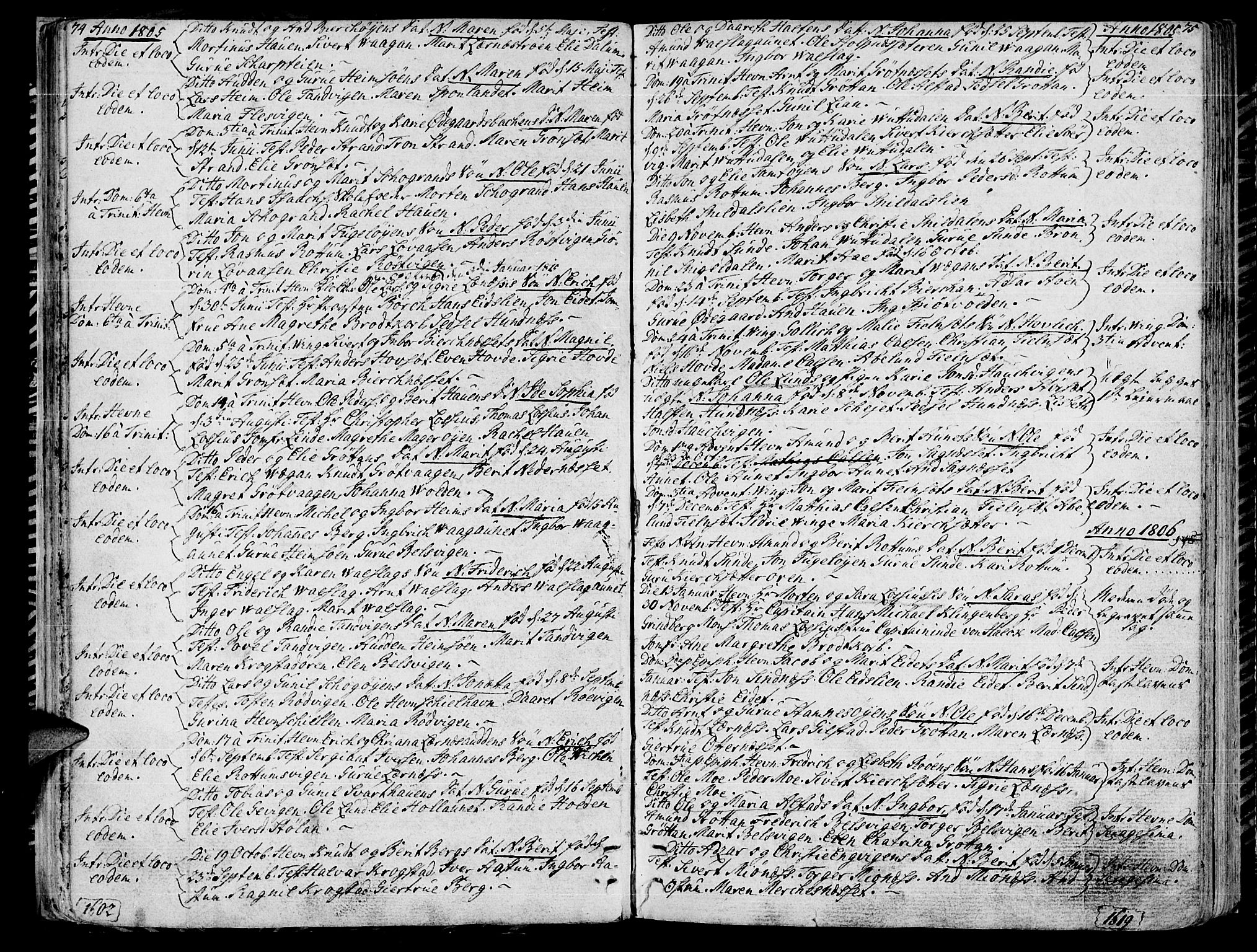 Ministerialprotokoller, klokkerbøker og fødselsregistre - Sør-Trøndelag, SAT/A-1456/630/L0490: Parish register (official) no. 630A03, 1795-1818, p. 74-75