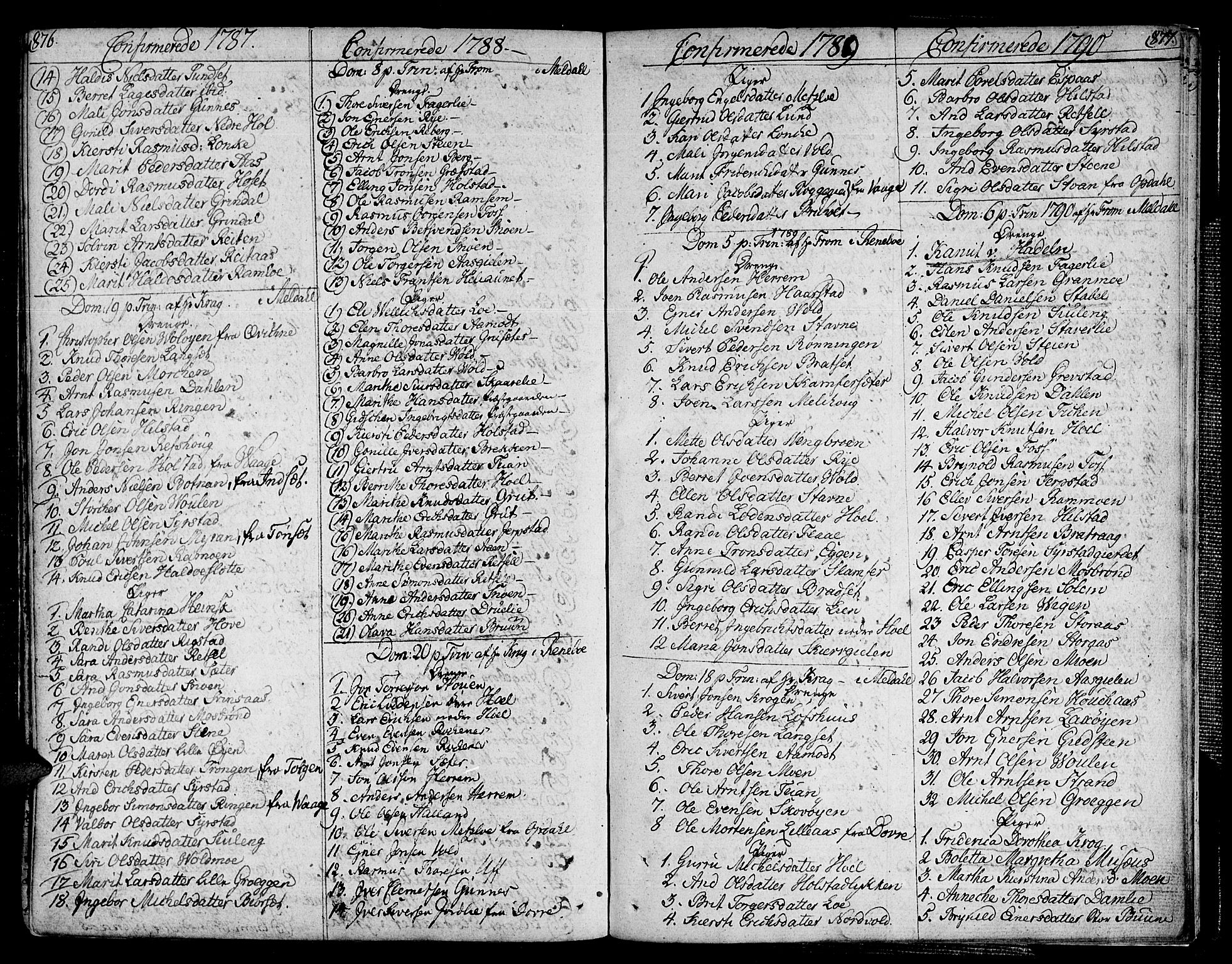 Ministerialprotokoller, klokkerbøker og fødselsregistre - Sør-Trøndelag, SAT/A-1456/672/L0852: Parish register (official) no. 672A05, 1776-1815, p. 876-877