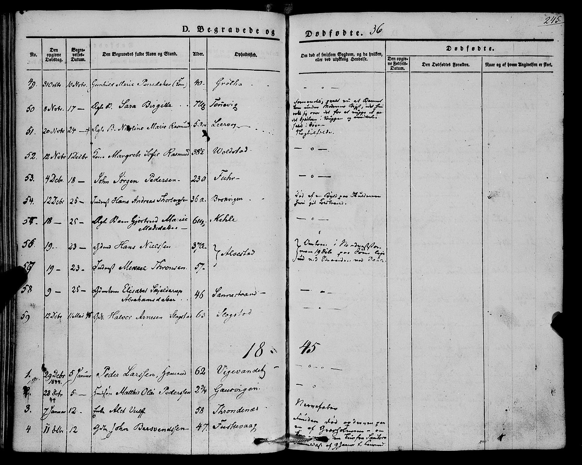 Trondenes sokneprestkontor, SATØ/S-1319/H/Ha/L0009kirke: Parish register (official) no. 9, 1841-1852, p. 245