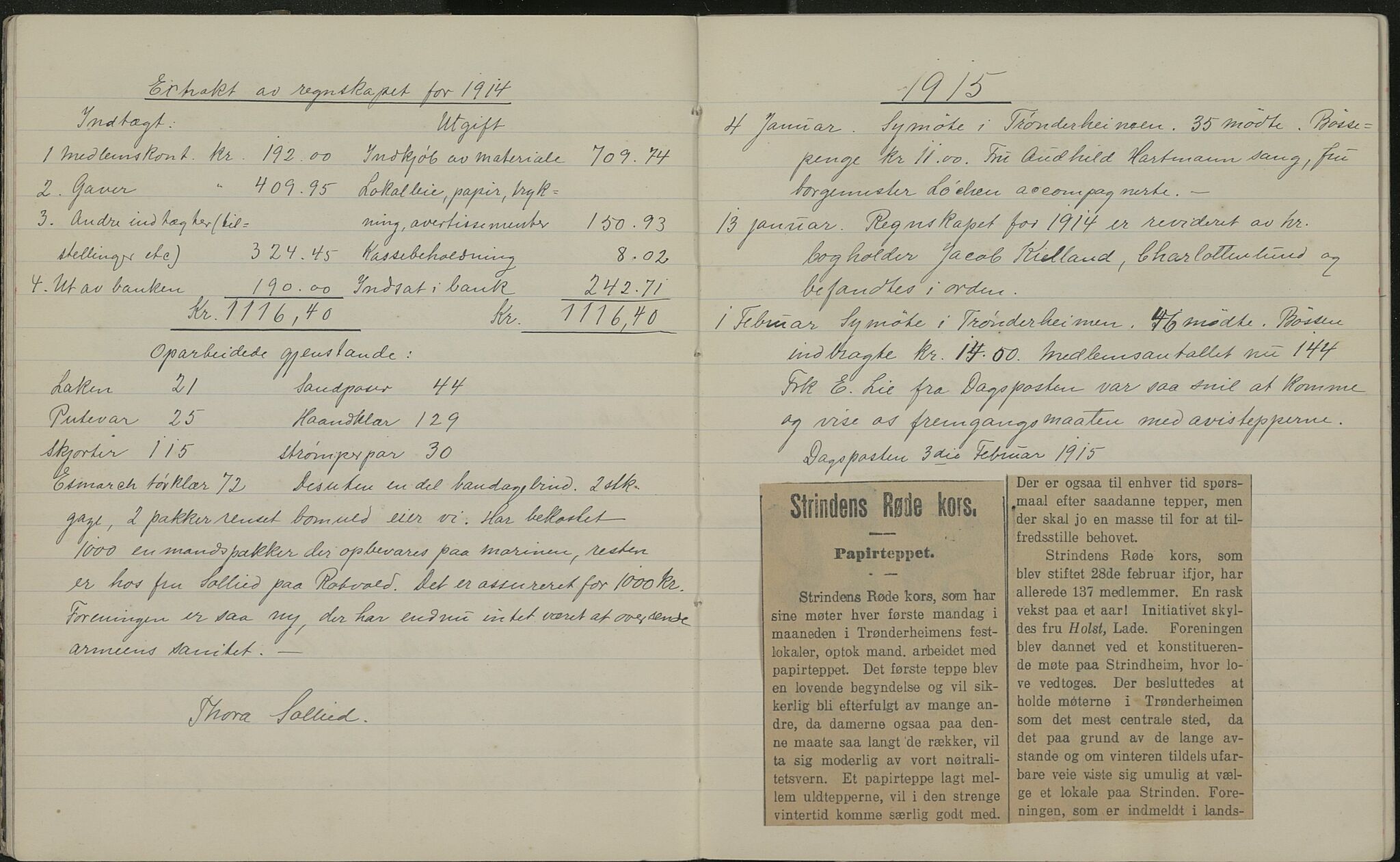 Trondheim Røde Kors, TRKO/PA-1204/A/Ab/L0003: Dagbok forStrinda Røde Kors, 1914-1925, p. 11