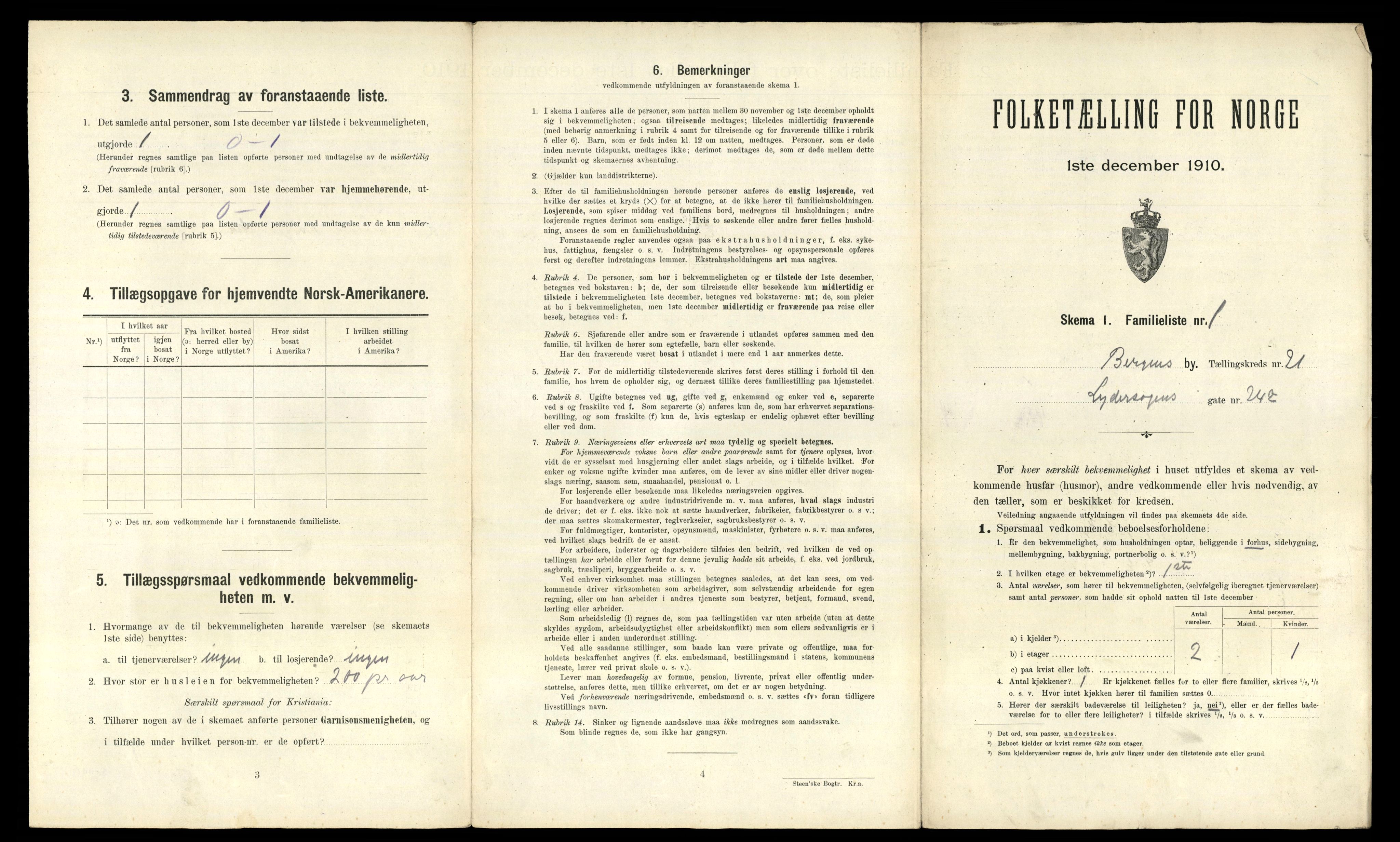 RA, 1910 census for Bergen, 1910, p. 6785