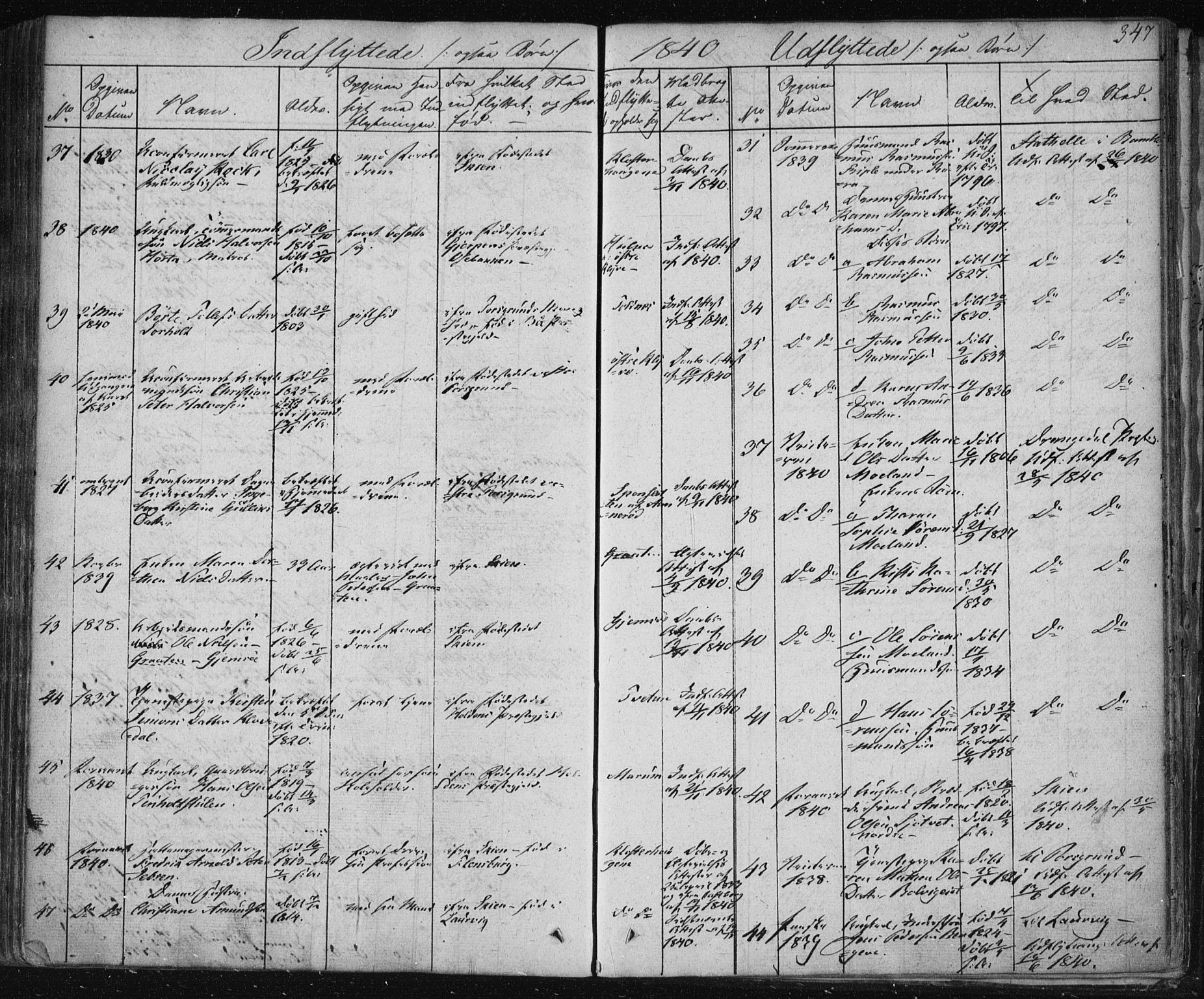 Solum kirkebøker, SAKO/A-306/F/Fa/L0005: Parish register (official) no. I 5, 1833-1843, p. 347