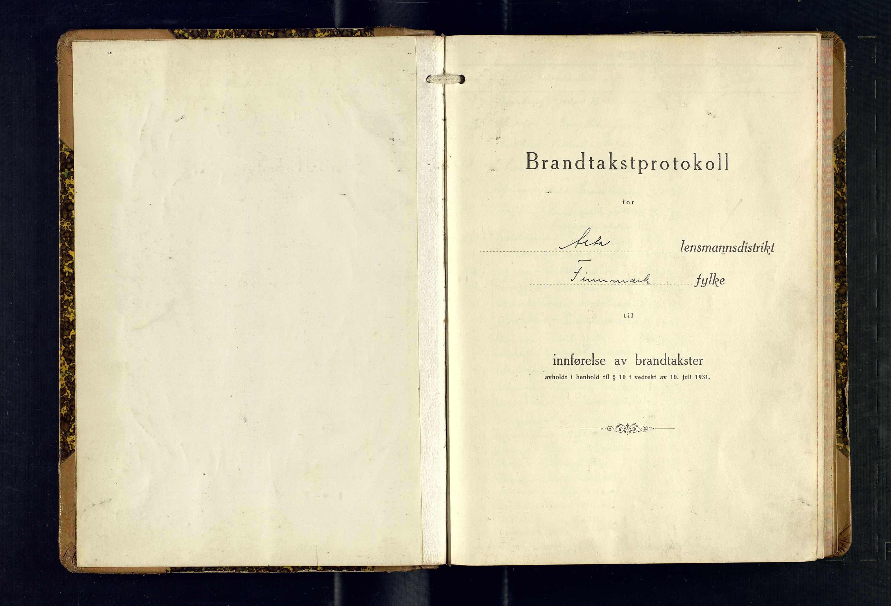 Alta lensmannskontor, SATØ/S-1165/O/Ob/L0178: Branntakstprotokoll, 1937-1940