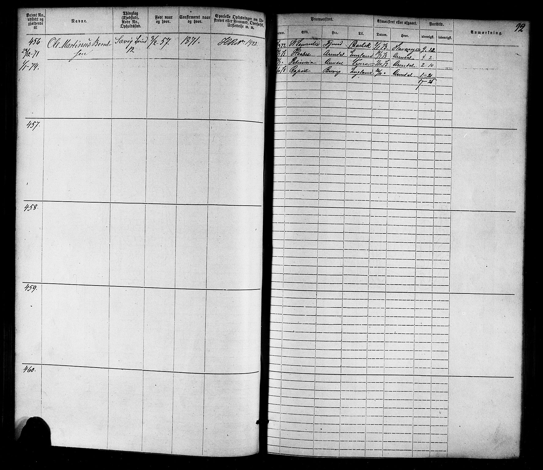 Farsund mønstringskrets, AV/SAK-2031-0017/F/Fa/L0005: Annotasjonsrulle nr 1-1910 med register, Z-2, 1869-1877, p. 118