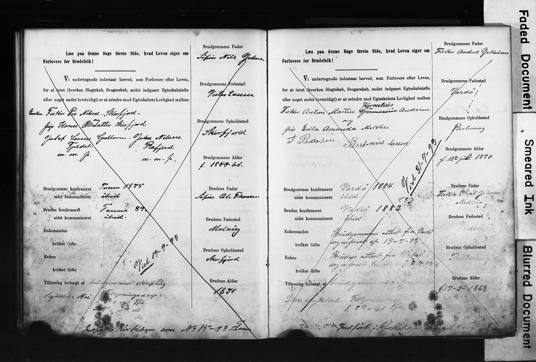 Tana sokneprestkontor, SATØ/S-1334/I/Ib/L0037/0002: Banns register no. 37.2, 1891-1903