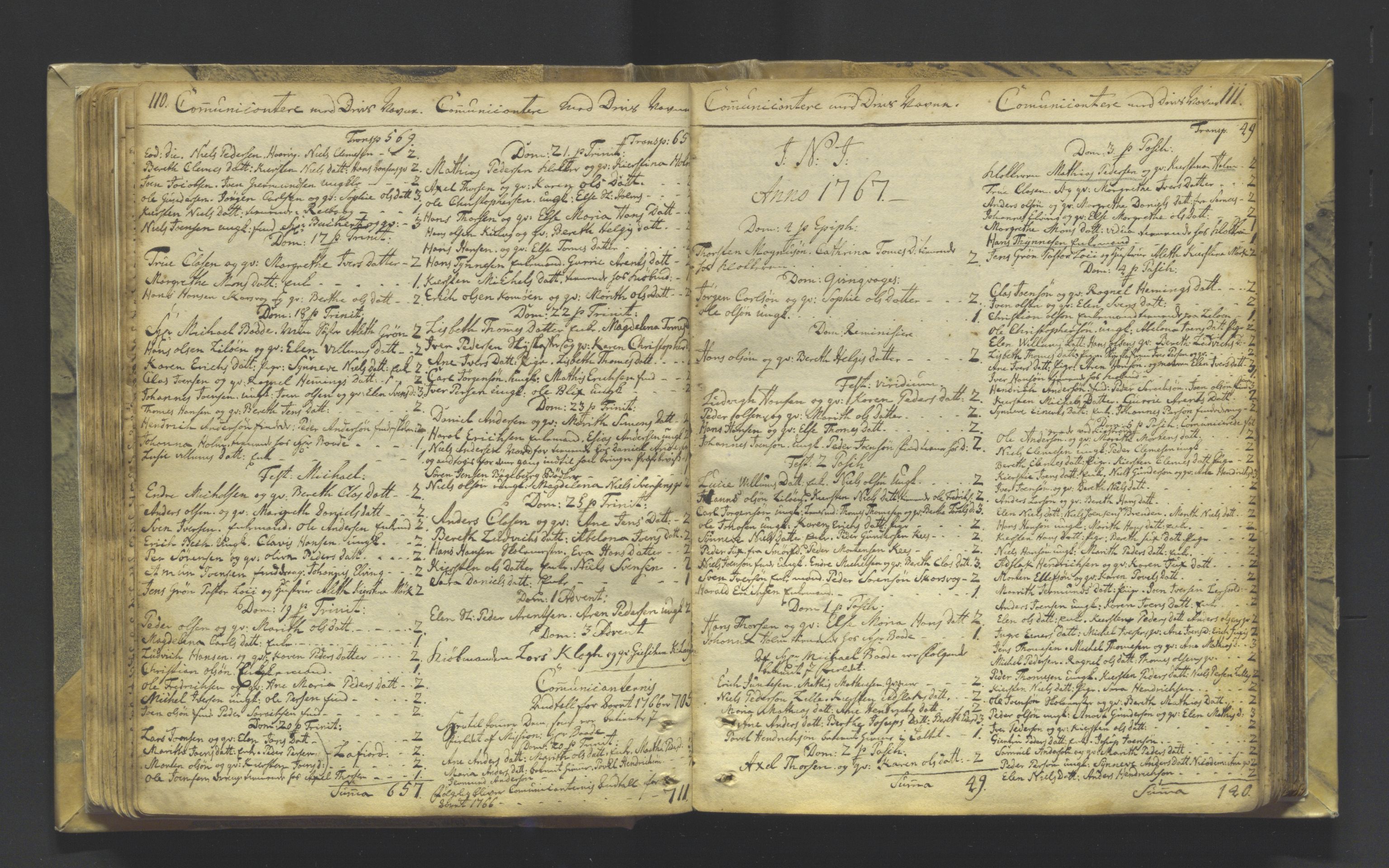 Kistrand/Porsanger sokneprestembete, AV/SATØ-S-1351/H/Ha/L0001.kirke: Parish register (official) no. 1, 1764-1792, p. 110-111