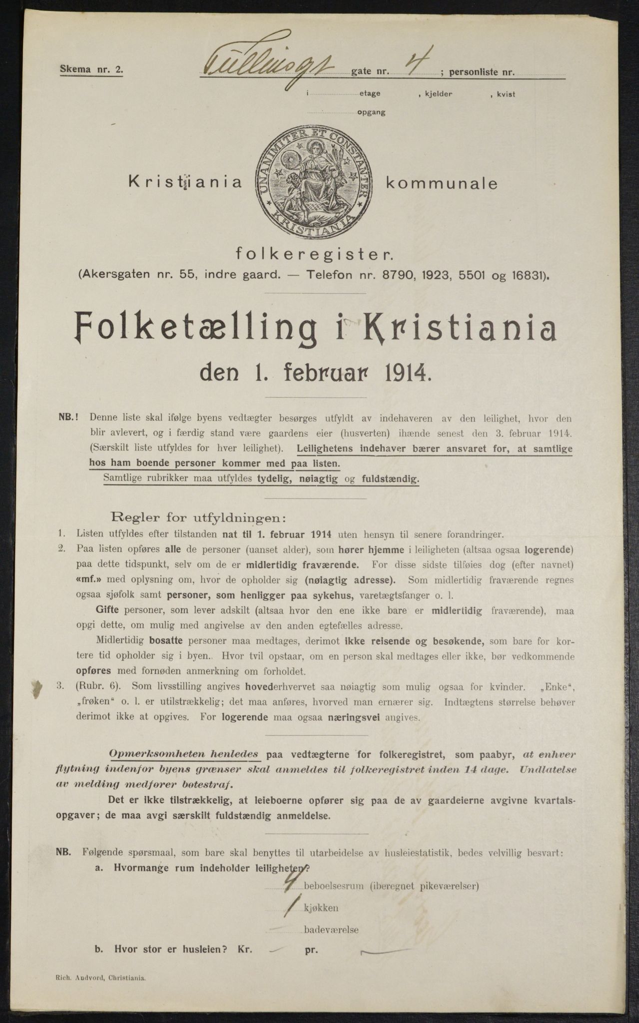 OBA, Municipal Census 1914 for Kristiania, 1914, p. 116382