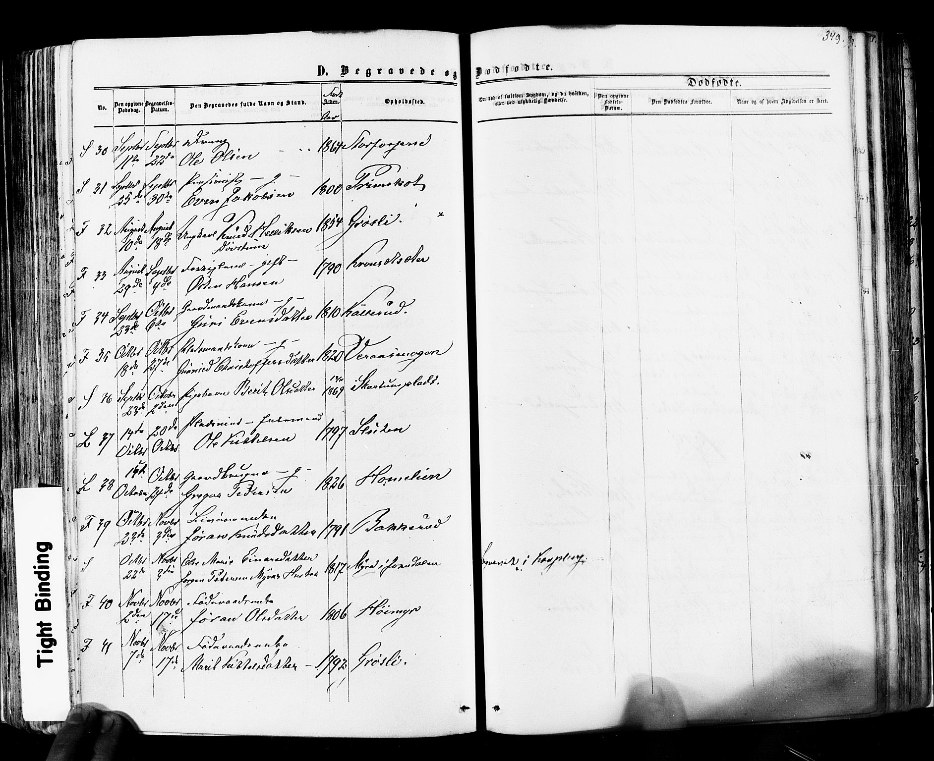 Flesberg kirkebøker, SAKO/A-18/F/Fa/L0007: Parish register (official) no. I 7, 1861-1878, p. 349