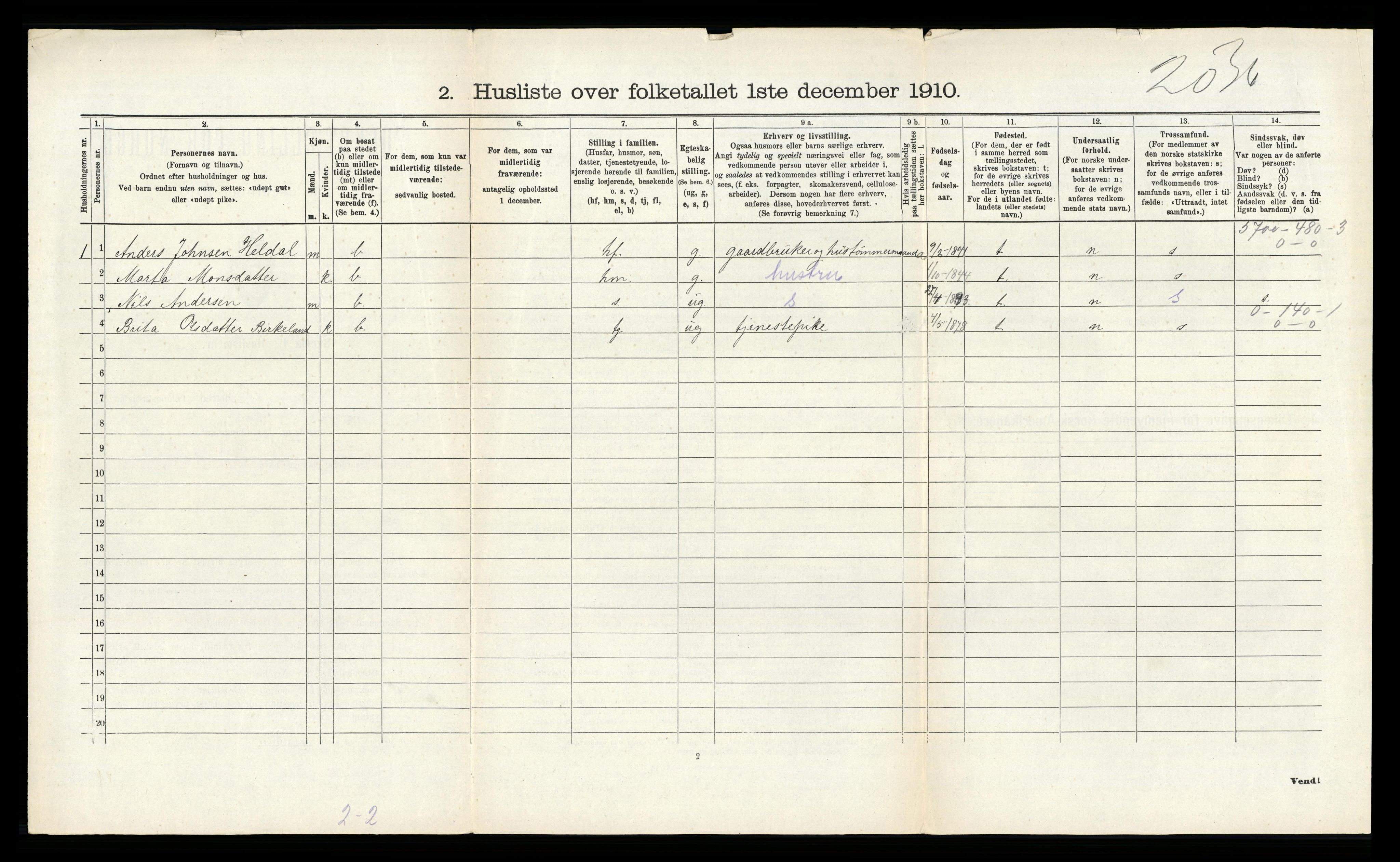 RA, 1910 census for Hosanger, 1910, p. 163