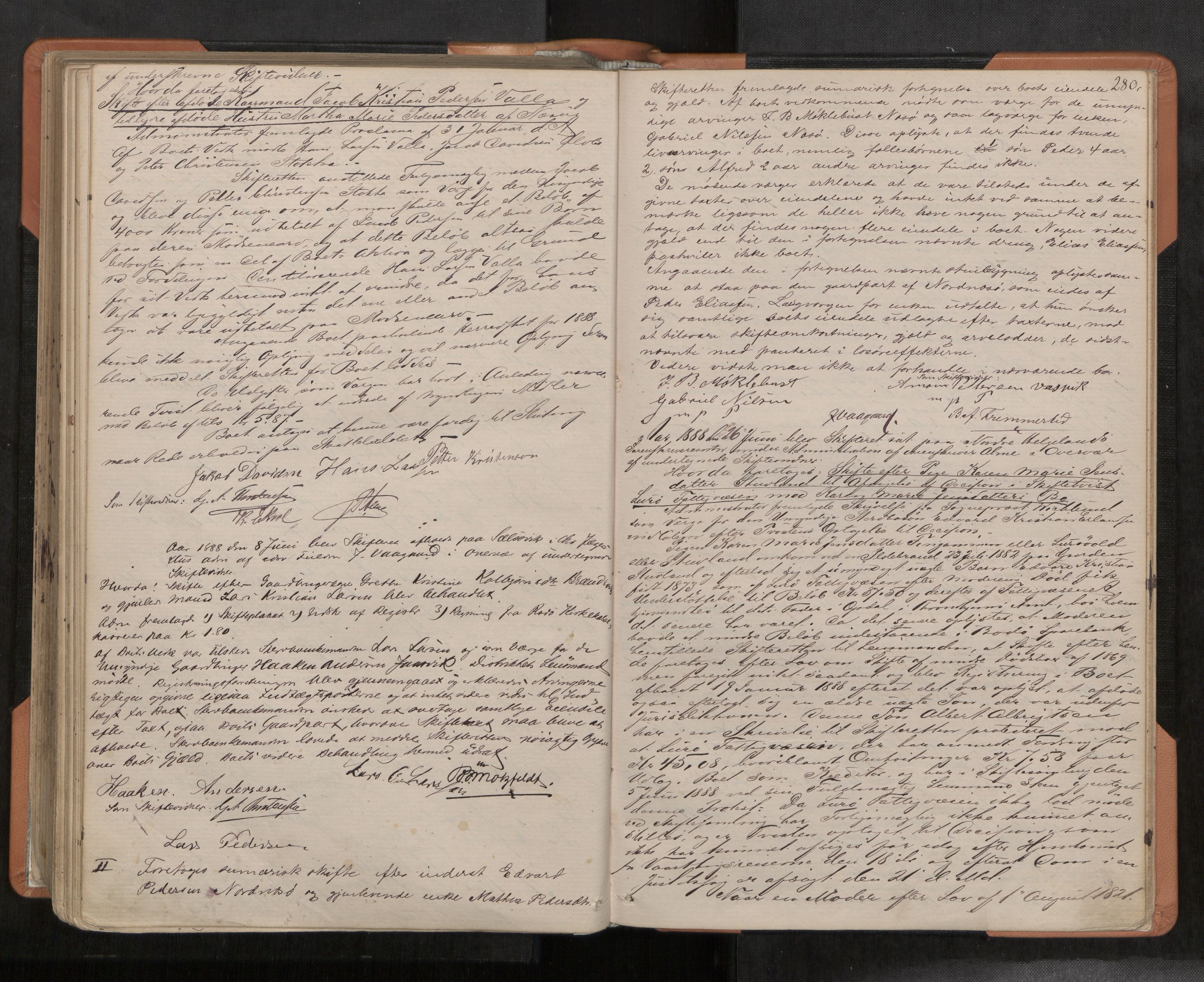 Rana sorenskriveri , AV/SAT-A-1108/1/3/3B/L0003: Skiftebehandlingsprotokoll, 1875-1893, p. 280
