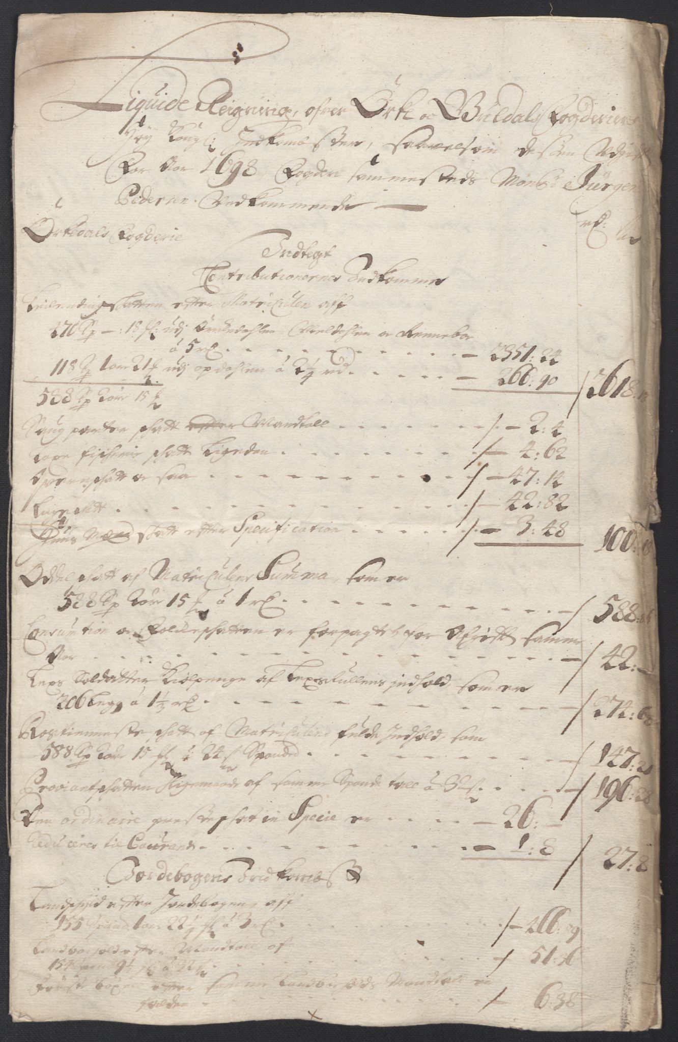 Rentekammeret inntil 1814, Reviderte regnskaper, Fogderegnskap, RA/EA-4092/R60/L3948: Fogderegnskap Orkdal og Gauldal, 1698, p. 49