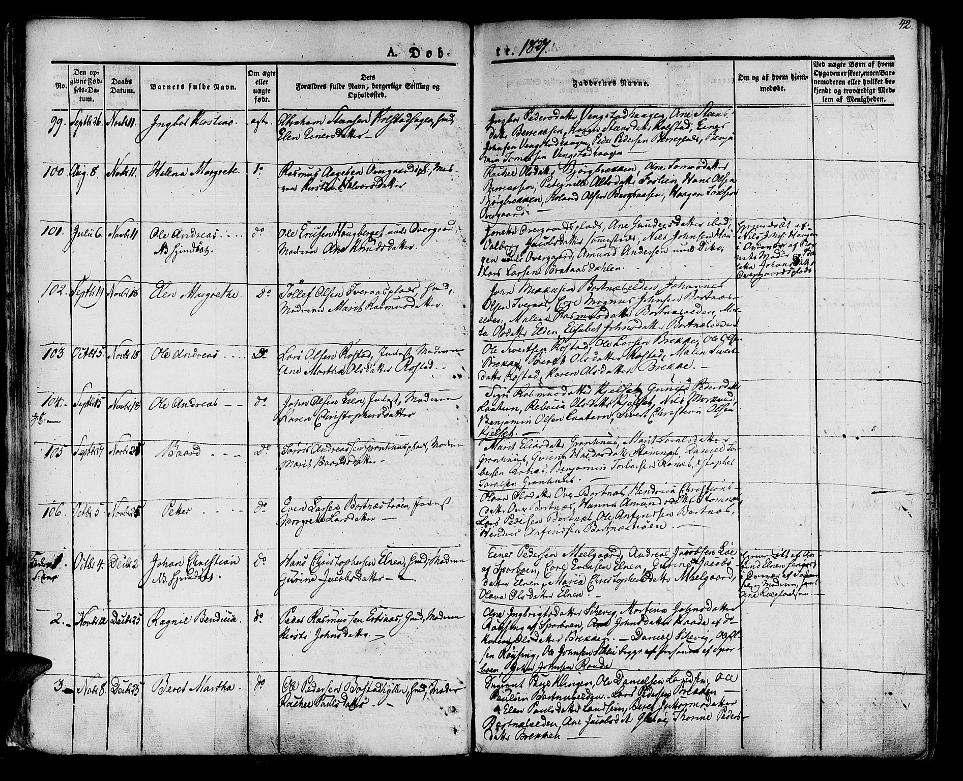Ministerialprotokoller, klokkerbøker og fødselsregistre - Nord-Trøndelag, SAT/A-1458/741/L0390: Parish register (official) no. 741A04, 1822-1836, p. 42