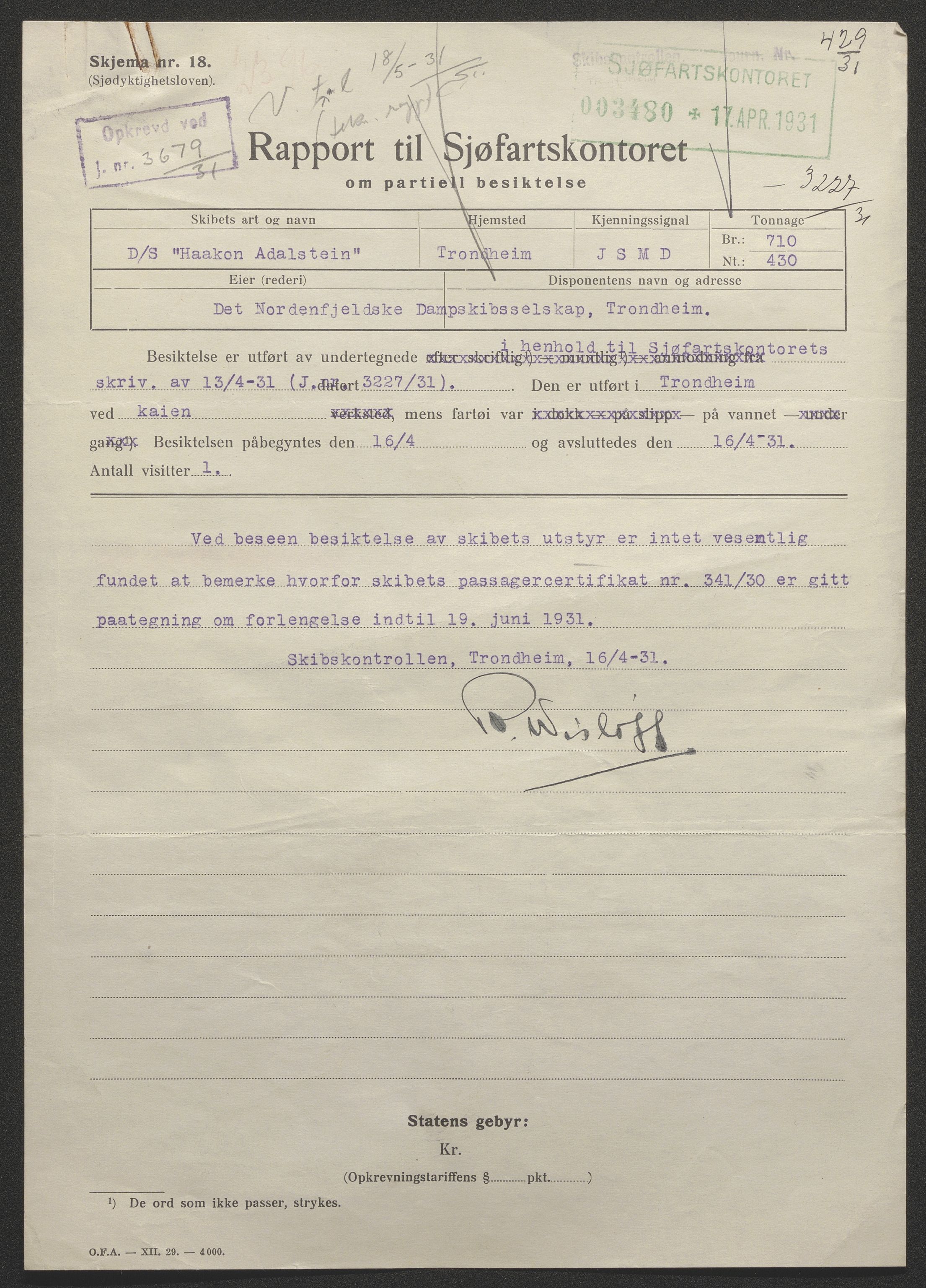 Sjøfartsdirektoratet med forløpere, skipsmapper slettede skip, AV/RA-S-4998/F/Fa/L0534: --, 1873-1931, p. 8