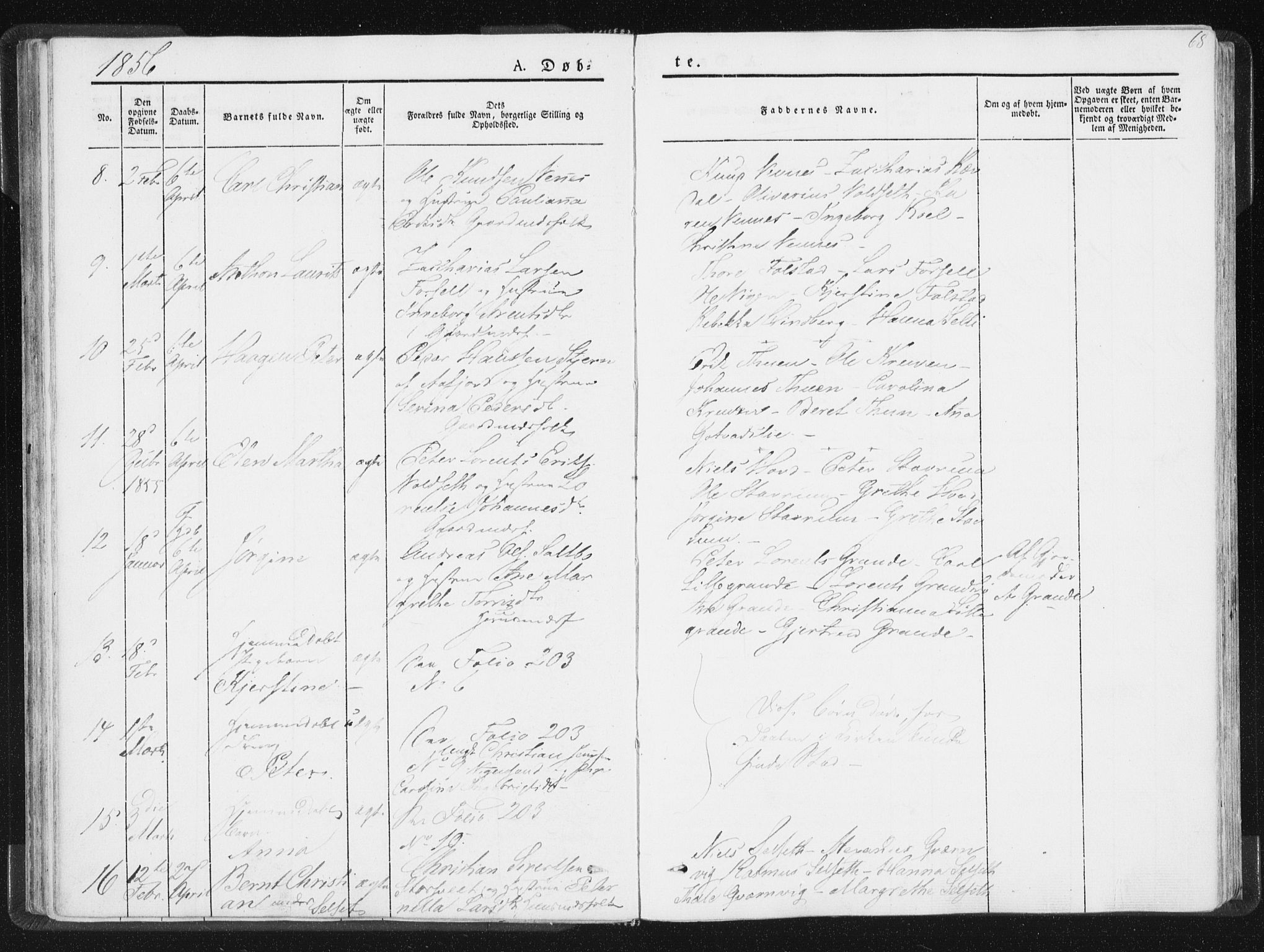Ministerialprotokoller, klokkerbøker og fødselsregistre - Nord-Trøndelag, SAT/A-1458/744/L0418: Parish register (official) no. 744A02, 1843-1866, p. 68