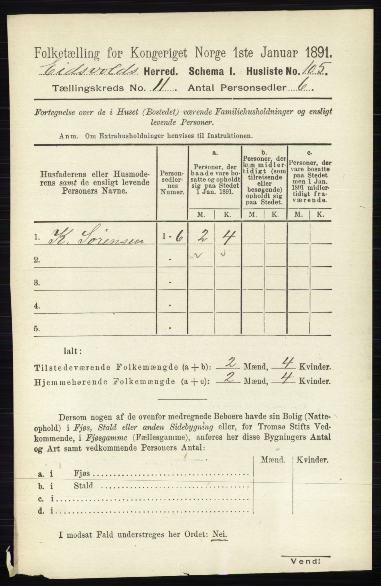 RA, 1891 census for 0237 Eidsvoll, 1891, p. 7681