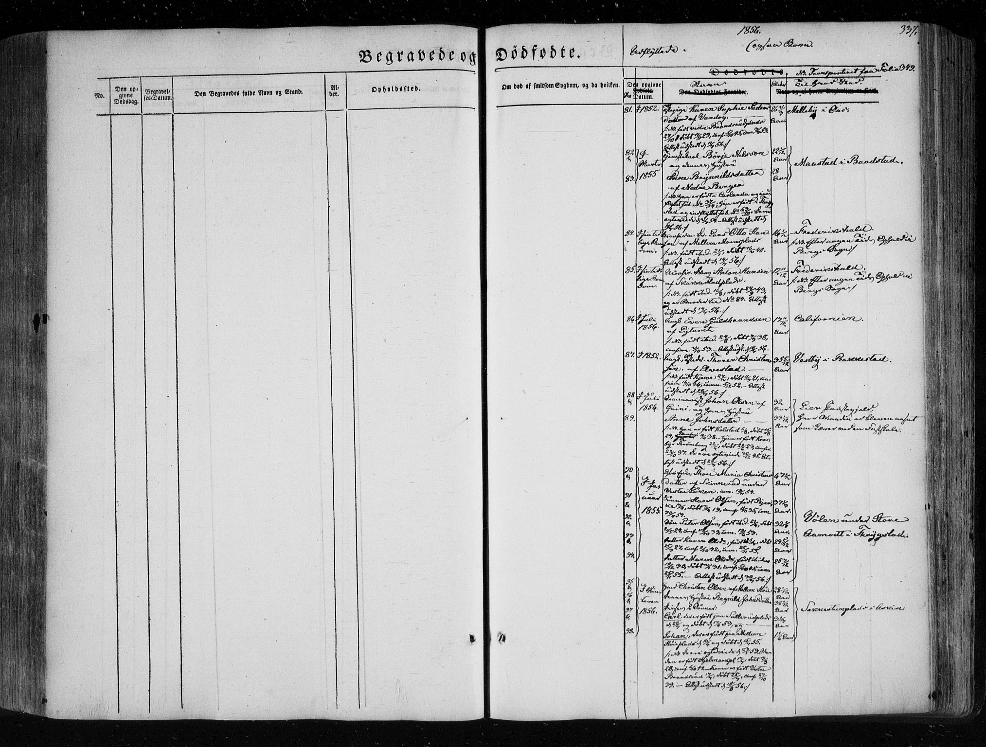 Eidsberg prestekontor Kirkebøker, SAO/A-10905/F/Fa/L0009: Parish register (official) no. I 9, 1849-1856, p. 337