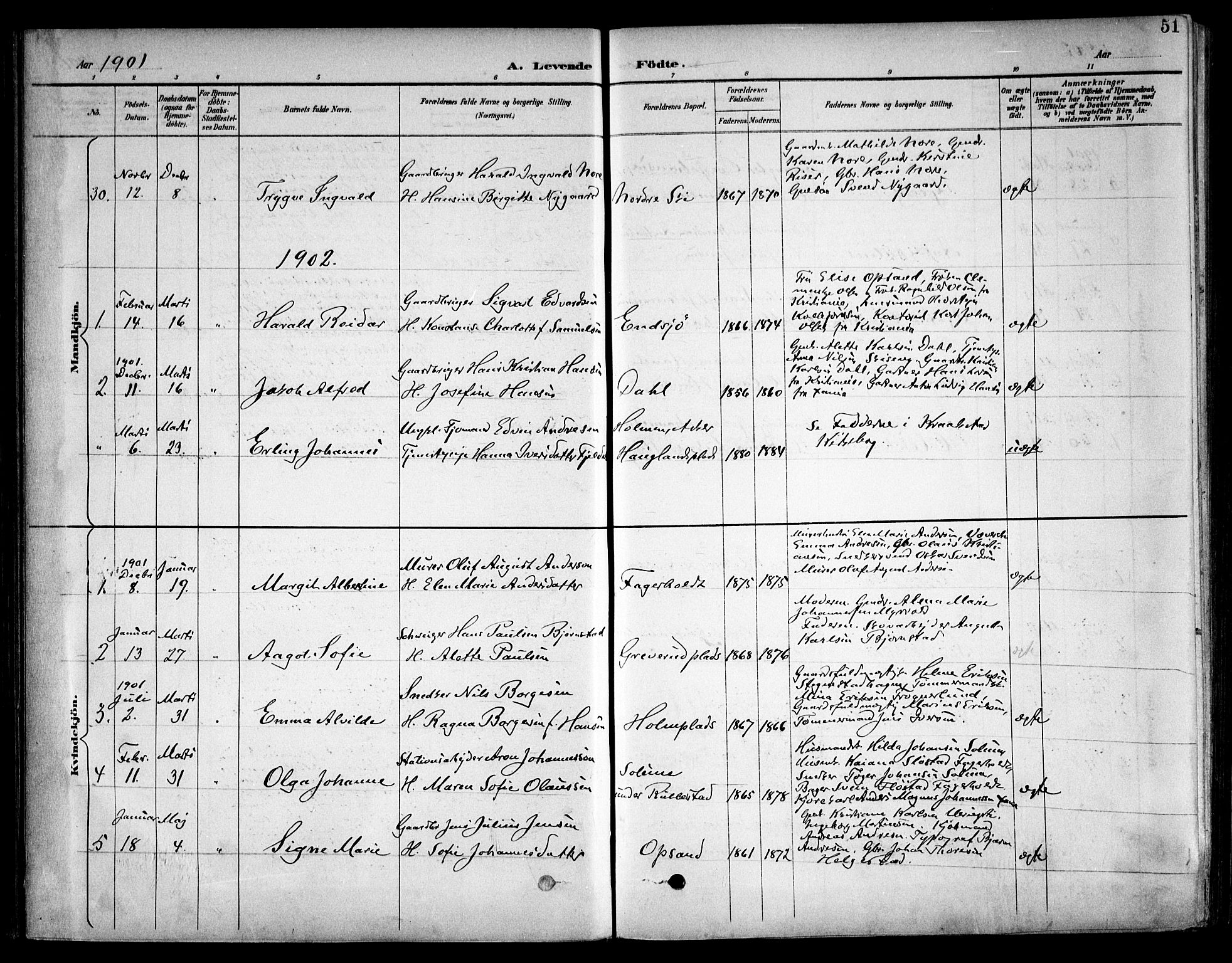 Kråkstad prestekontor Kirkebøker, AV/SAO-A-10125a/F/Fb/L0002: Parish register (official) no. II 2, 1893-1917, p. 51